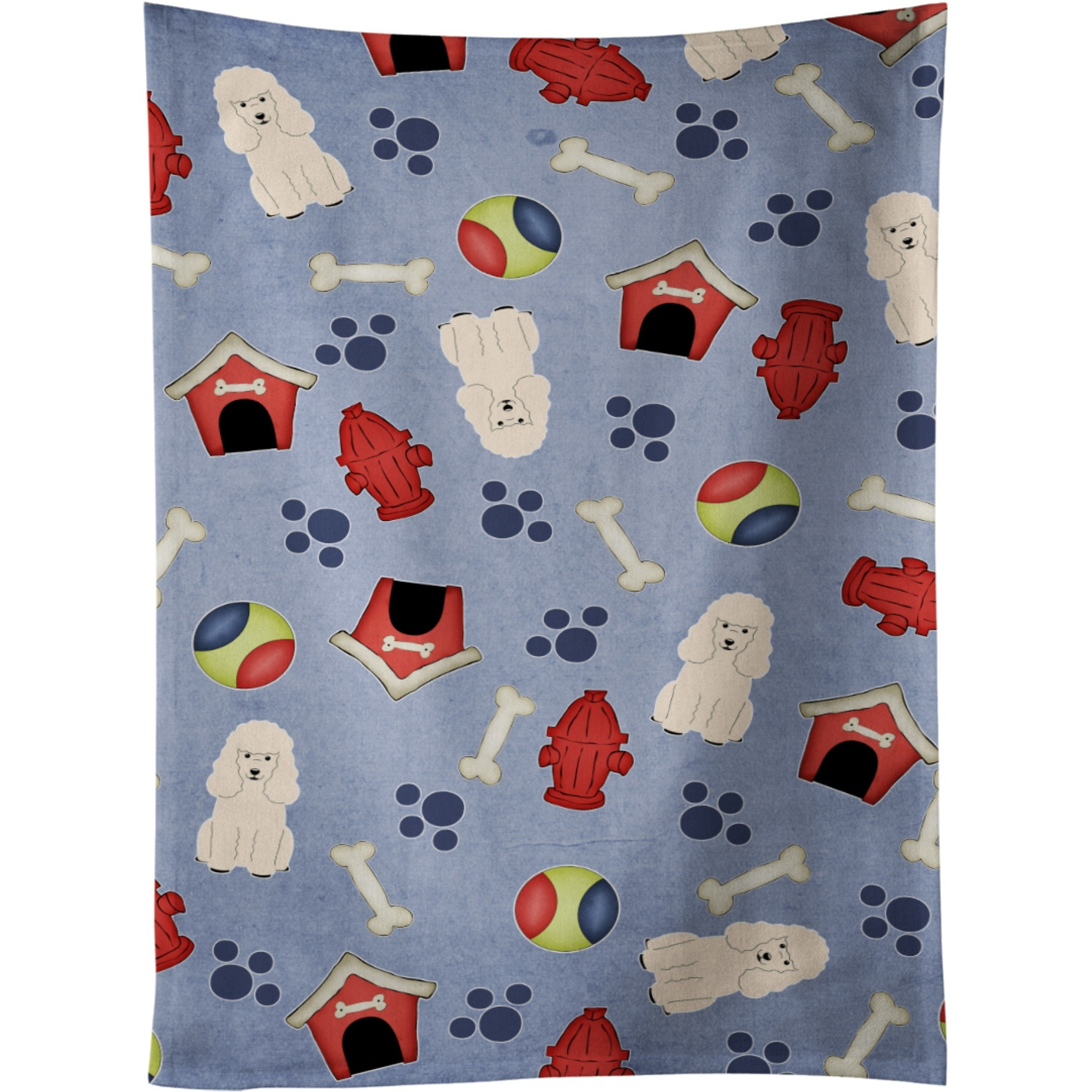 &quotCaroline's Treasures BB2683KTWL Dog House Collection Poodle White Kitchen Towel, 25"" x 15"", Multicolor"