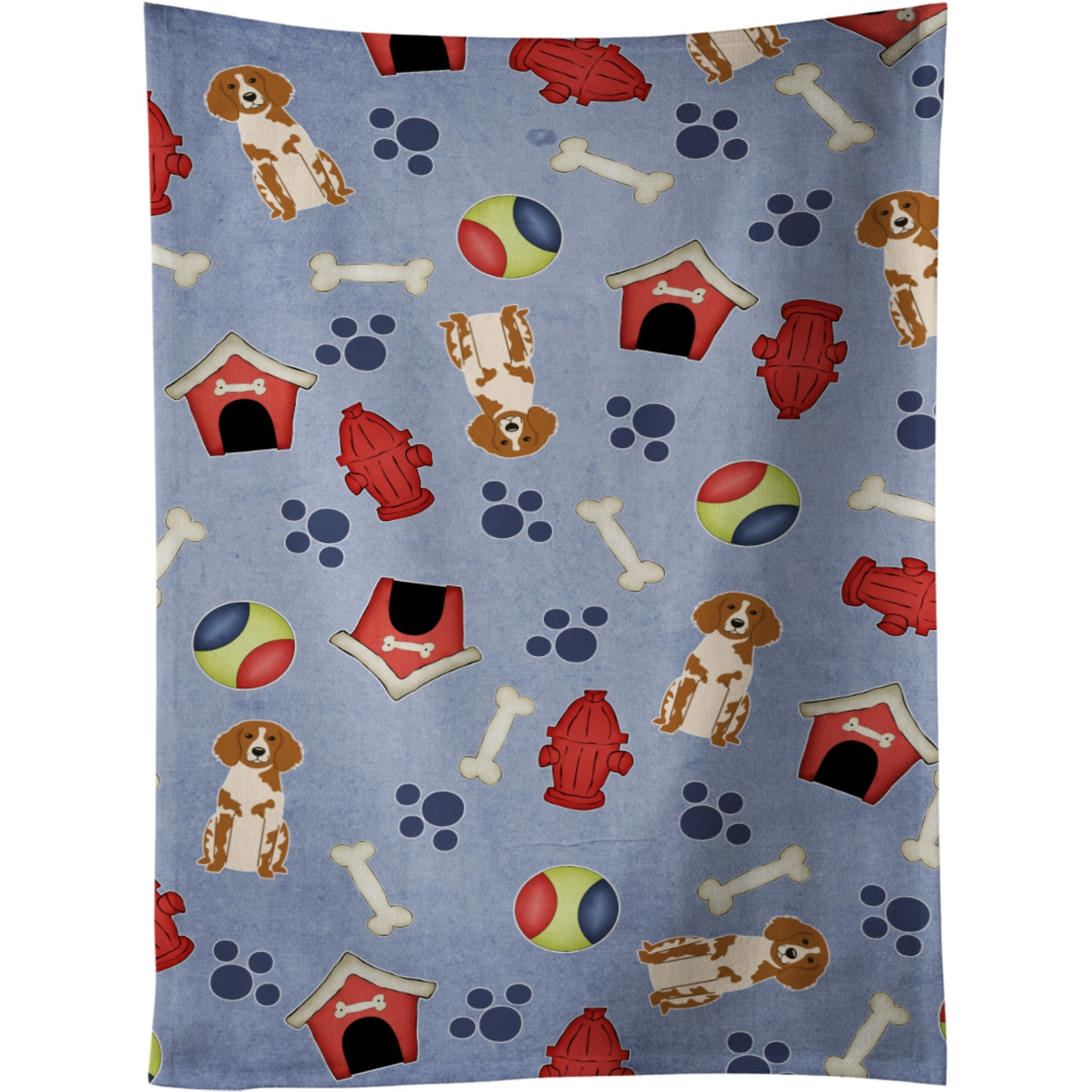 &quotCaroline's Treasures BB2685KTWL Dog House Brittany Spaniel Kitchen Towel, 25"" x 15"", Multicolor"