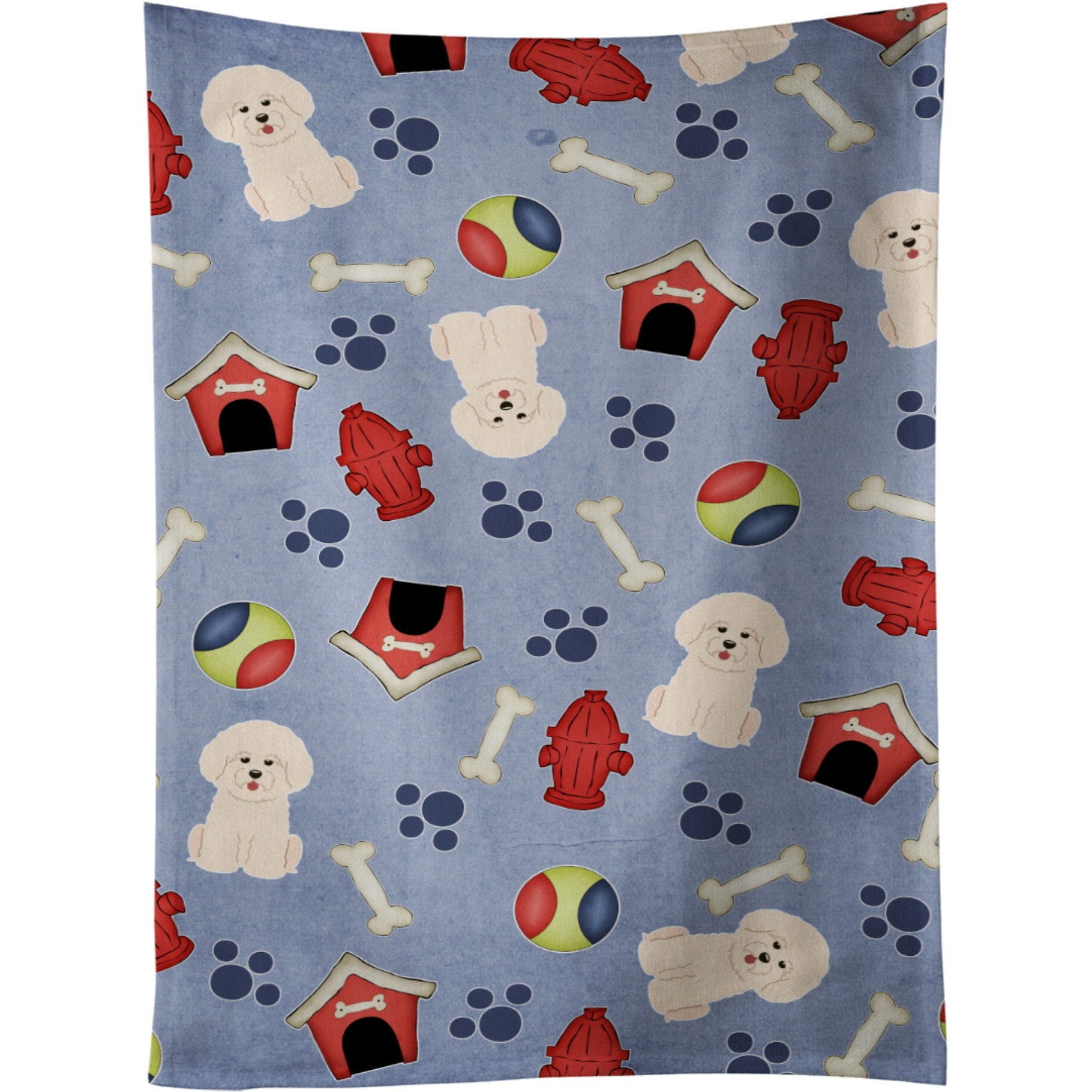 &quotCaroline's Treasures BB2688KTWL Dog House Collection Bichon Frise Kitchen Towel, 25"" x 15"", Multicolor"