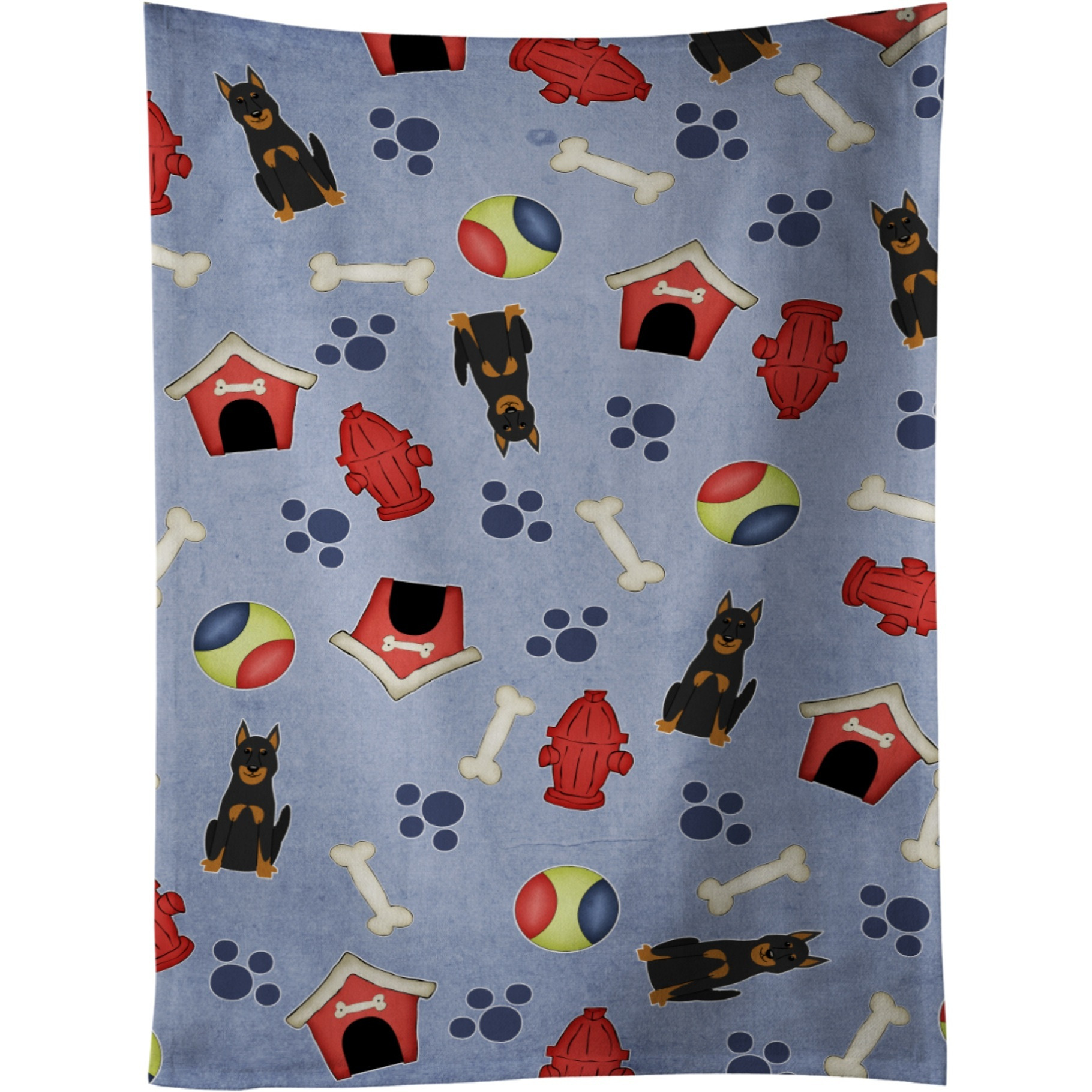 &quotCaroline's Treasures BB2693KTWL Dog House Beauce Shepherd Dog Kitchen Towel, 25"" x 15"", Multicolor"