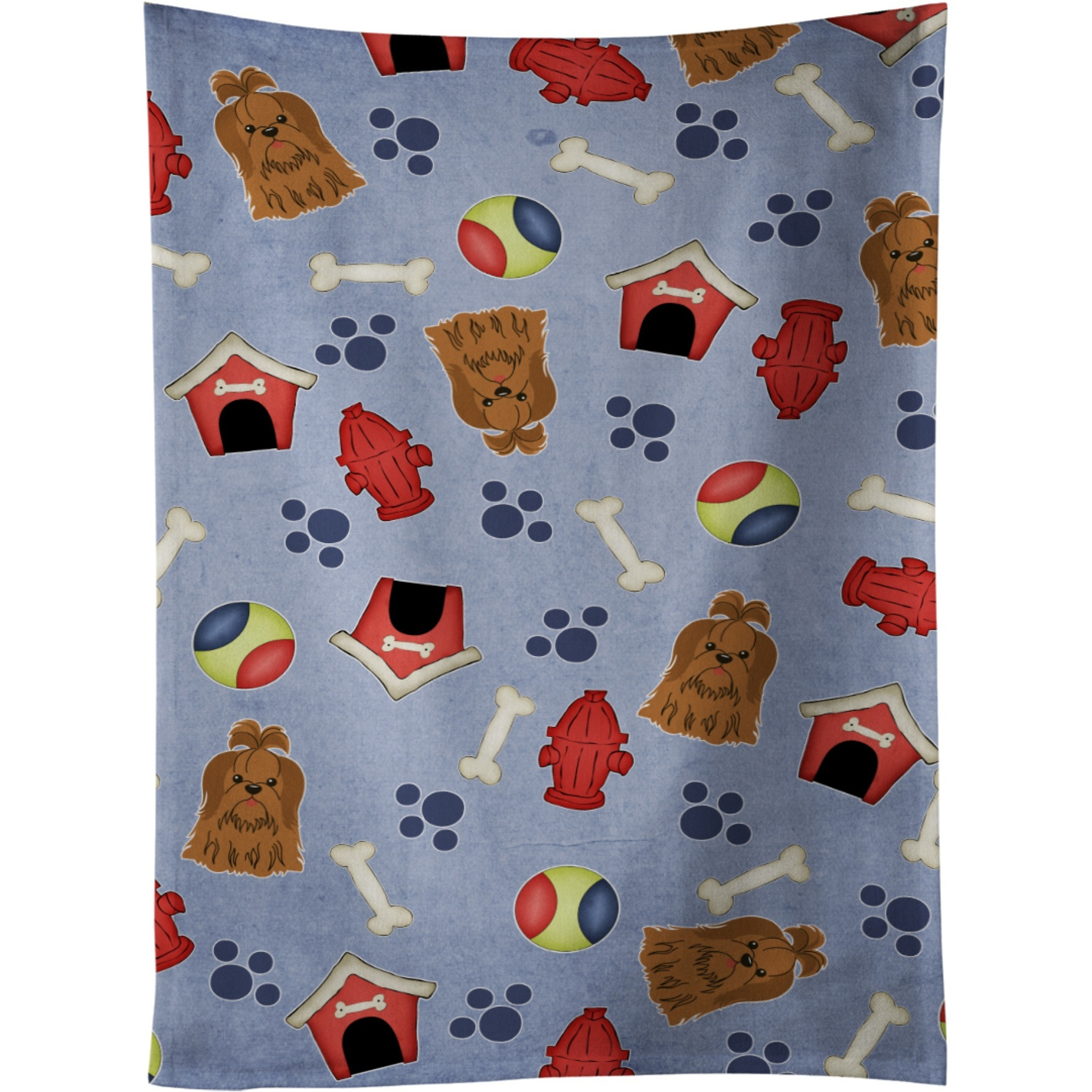 &quotCaroline's Treasures BB2699KTWL Shih Tzu Silver Chocolate Kitchen Towel, 25"" x 15"", Multicolor"