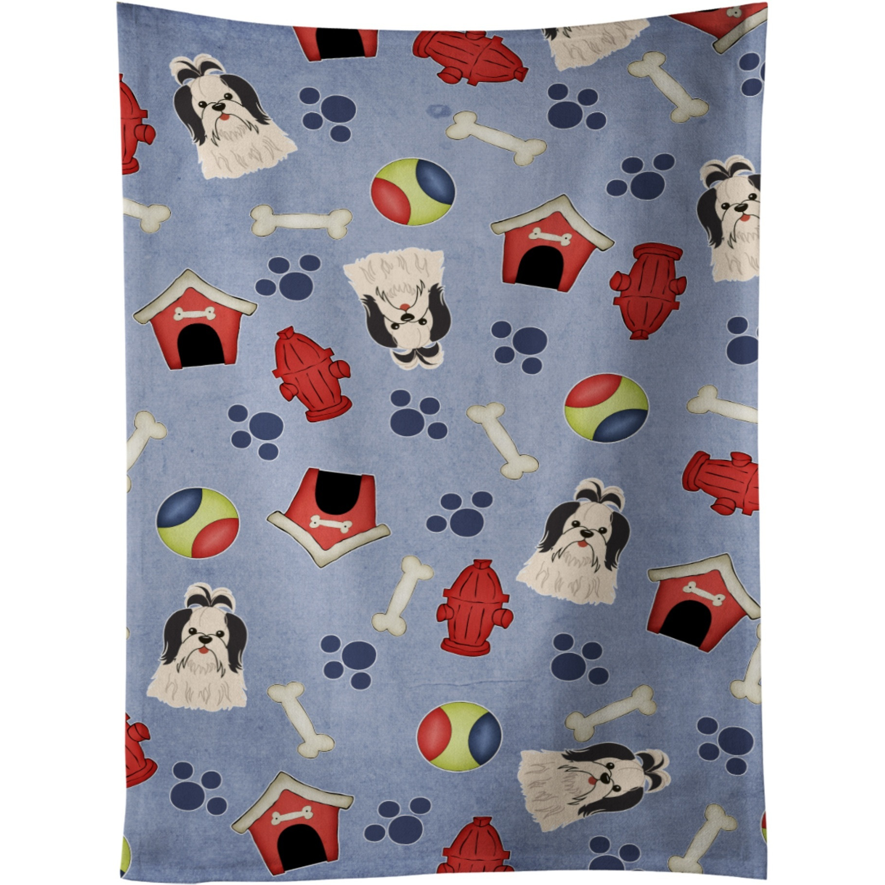 &quotCaroline's Treasures BB2701KTWL Shih Tzu Black White Kitchen Towel, 25"" x 15"", Multicolor"