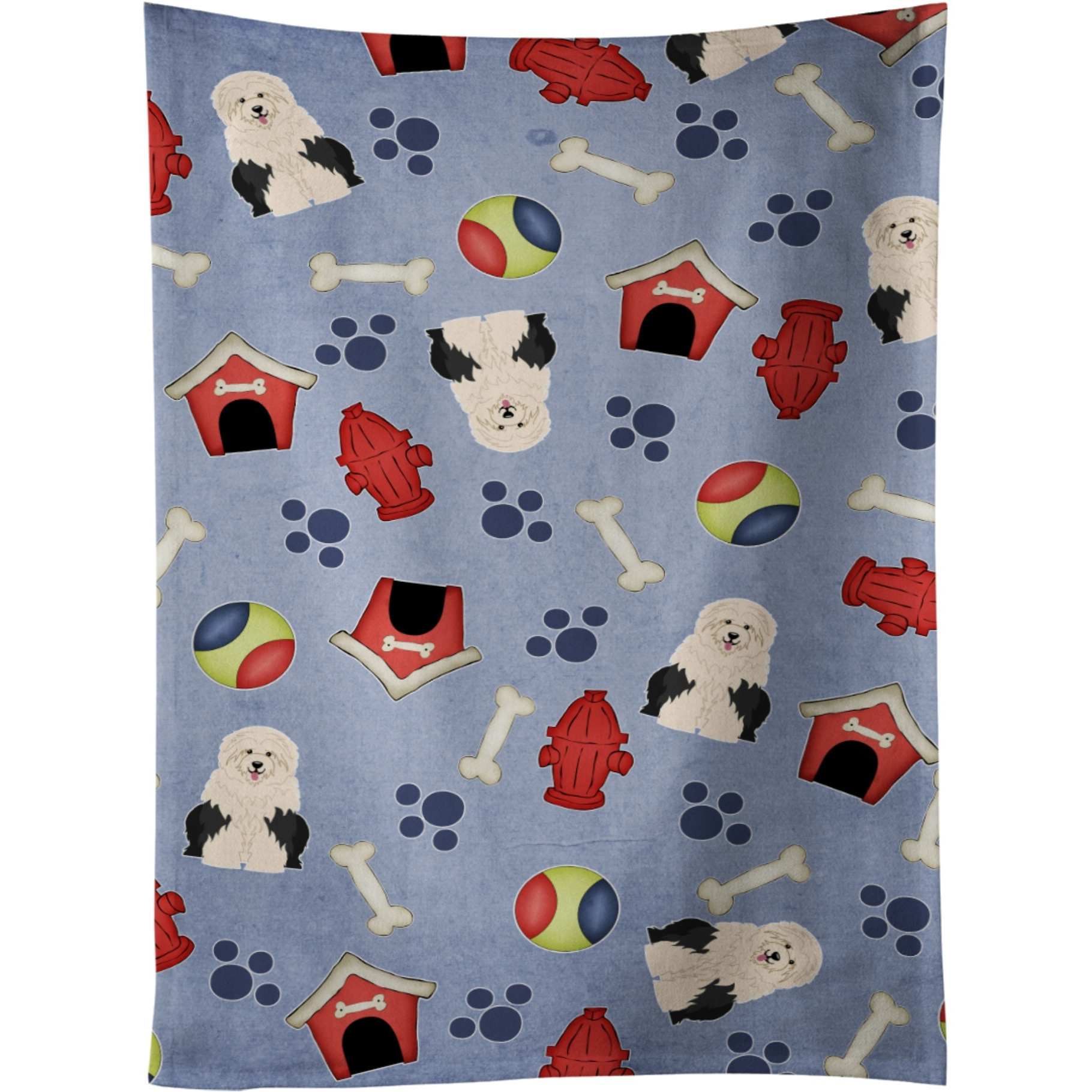 &quotCaroline's Treasures BB2709KTWL Old English Sheepdog Kitchen Towel, 25"" x 15"", Multicolor"