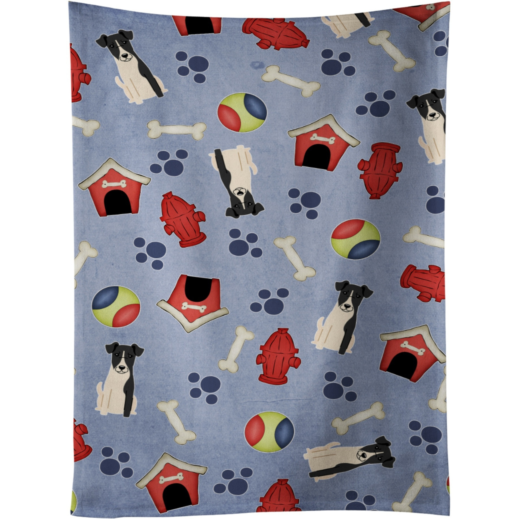 &quotCaroline's Treasures BB2711KTWL Dog House Smooth Fox Terrier Kitchen Towel, 25"" x 15"", Multicolor"