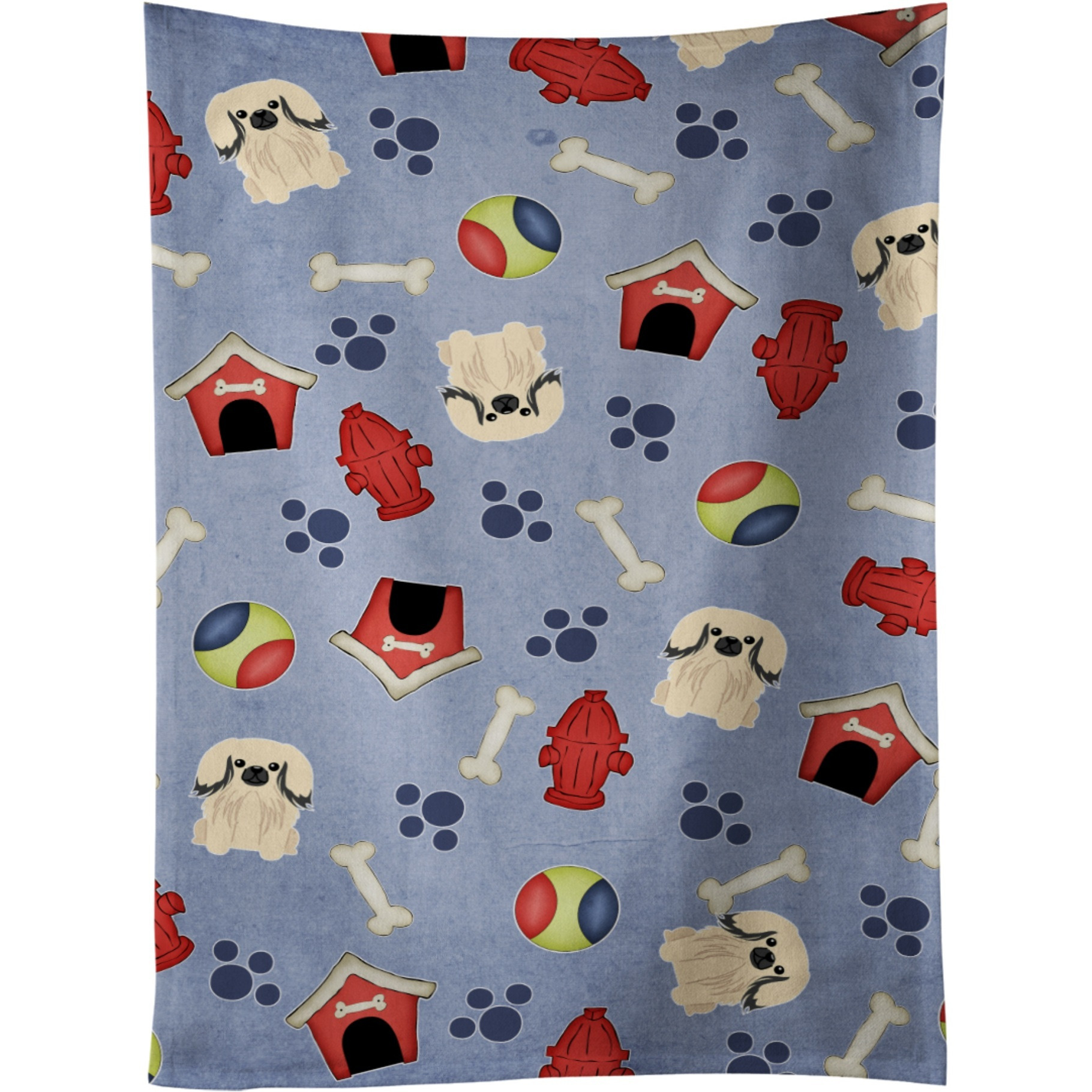 &quotCaroline's Treasures BB2719KTWL Dog House Pekingnese Cream Kitchen Towel, 25"" x 15"", Multicolor"
