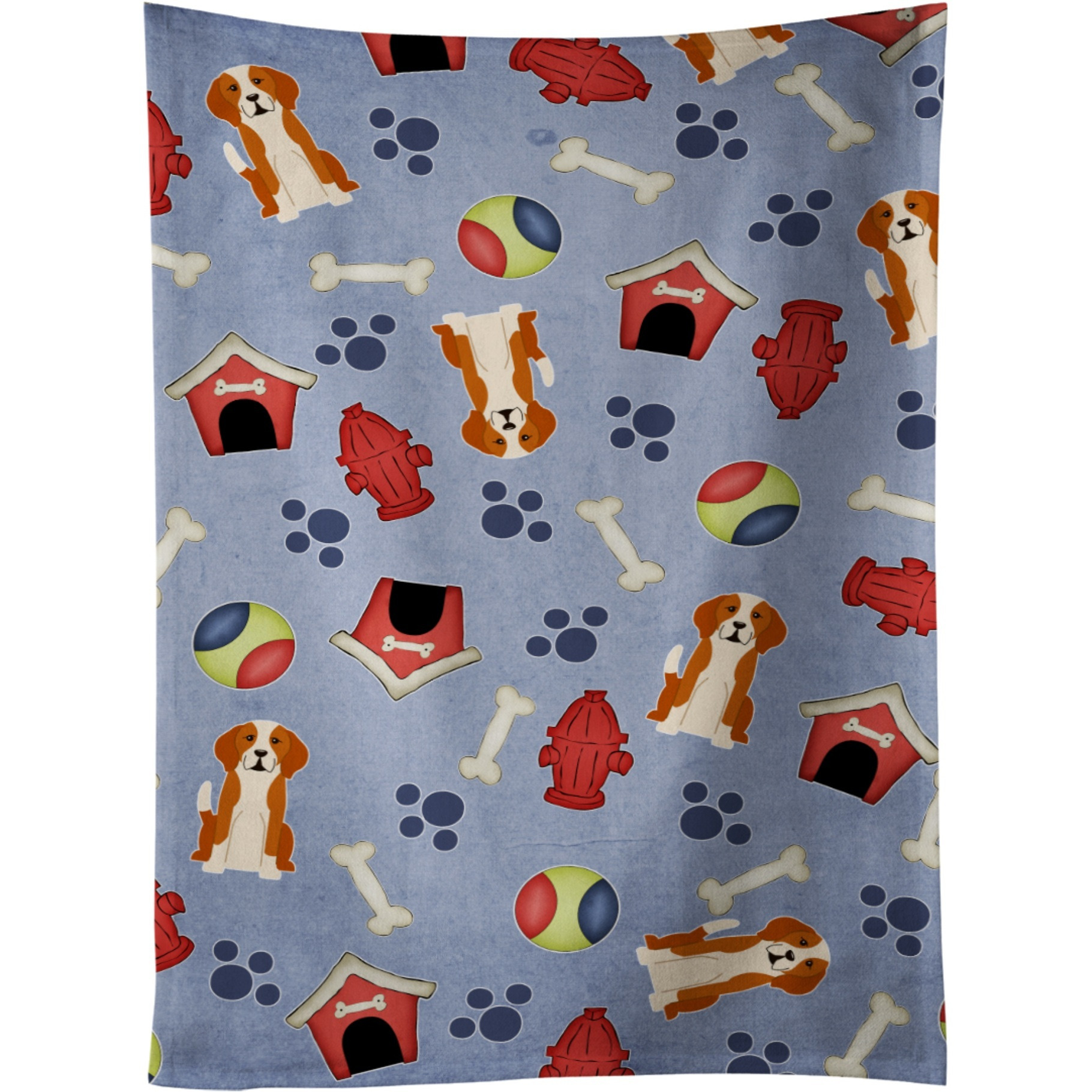 &quotCaroline's Treasures BB2723KTWL Dog House English Foxhound Kitchen Towel, 25"" x 15"", Multicolor"