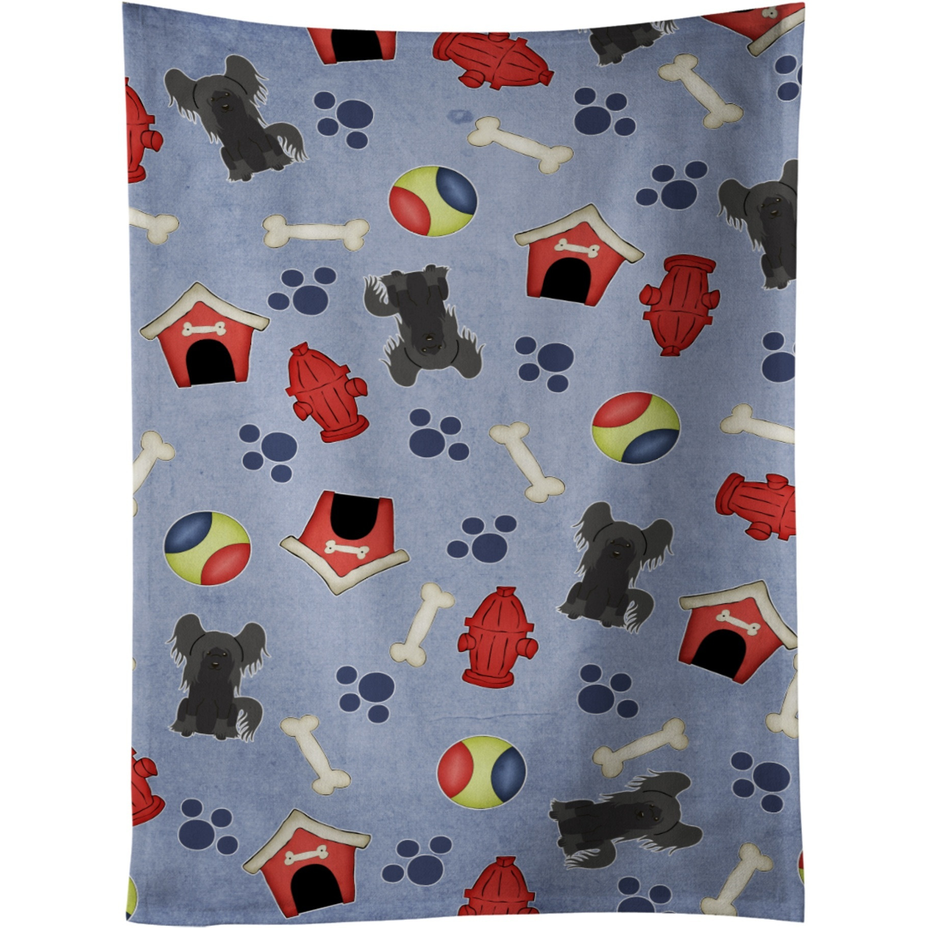 &quotCaroline's Treasures BB2725KTWL Dog House Chinese Crested Black Kitchen Towel, 25"" x 15"", Multicolor"