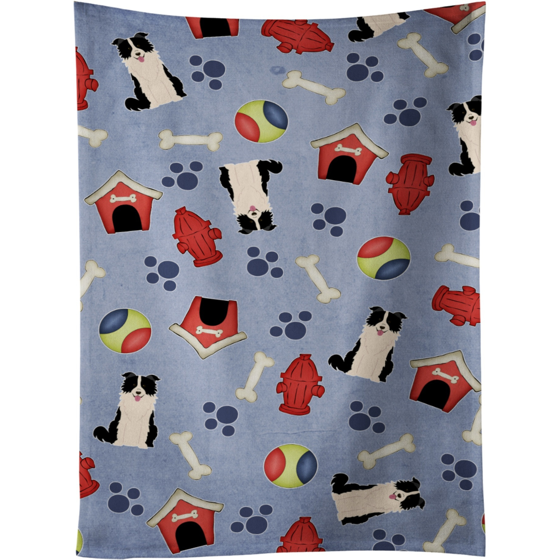 &quotCaroline's Treasures BB2731KTWL Border Collie Black White Kitchen Towel, 25"" x 15"", Multicolor"