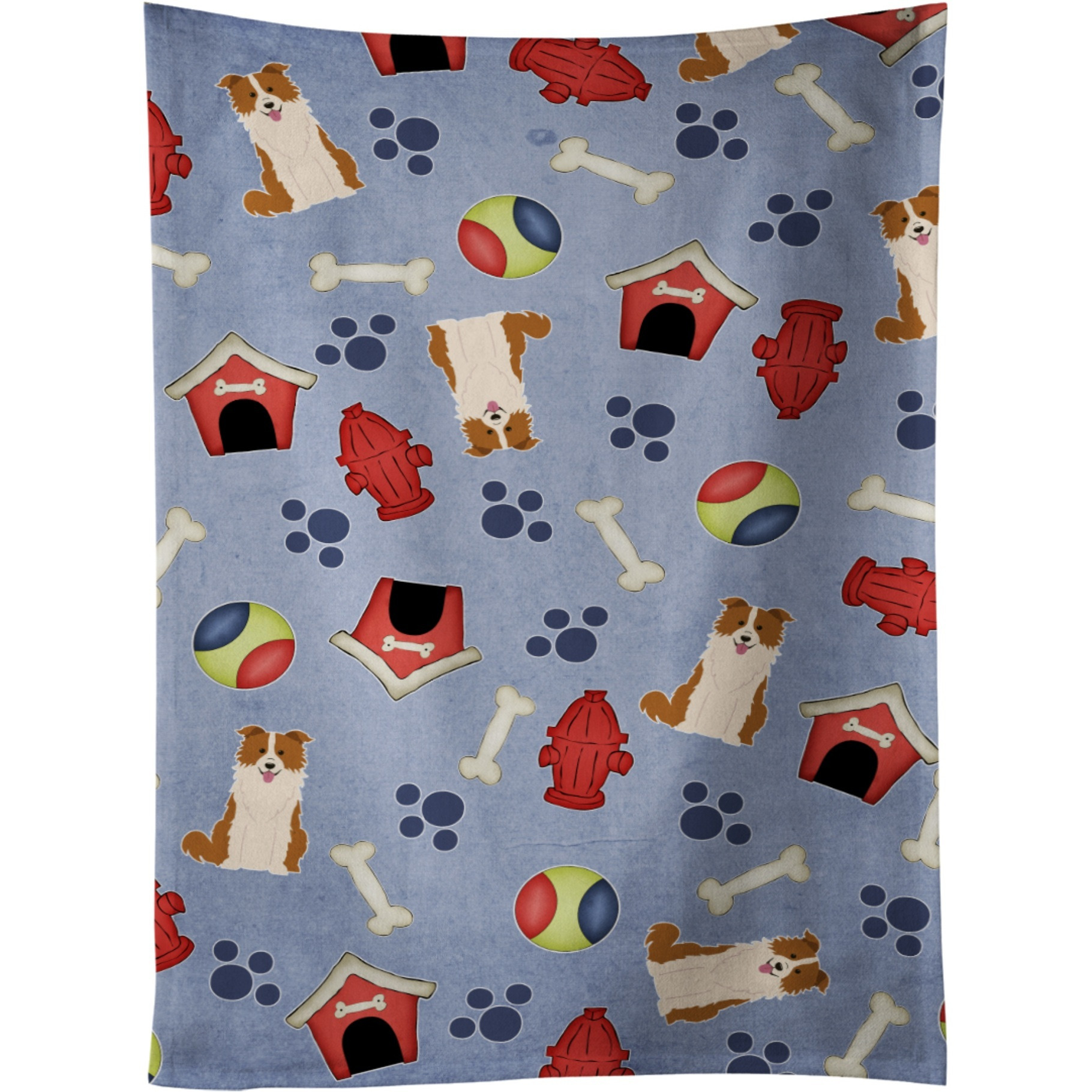 &quotCaroline's Treasures BB2732KTWL Border Collie Red White Kitchen Towel, 25"" x 15"", Multicolor"