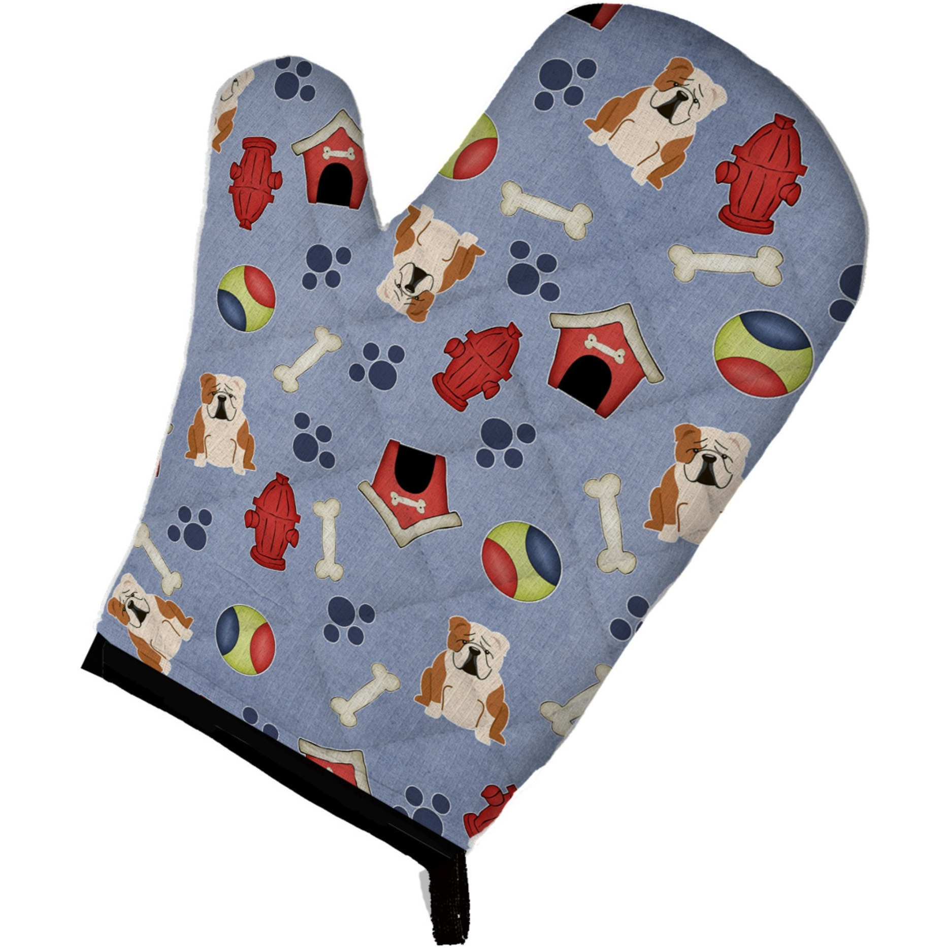 &quotCaroline's Treasures BB2738OVMT Dog House Collection English Bulldog Fawn White Oven Mitt, 12"" by 8.5"", Multicolor"