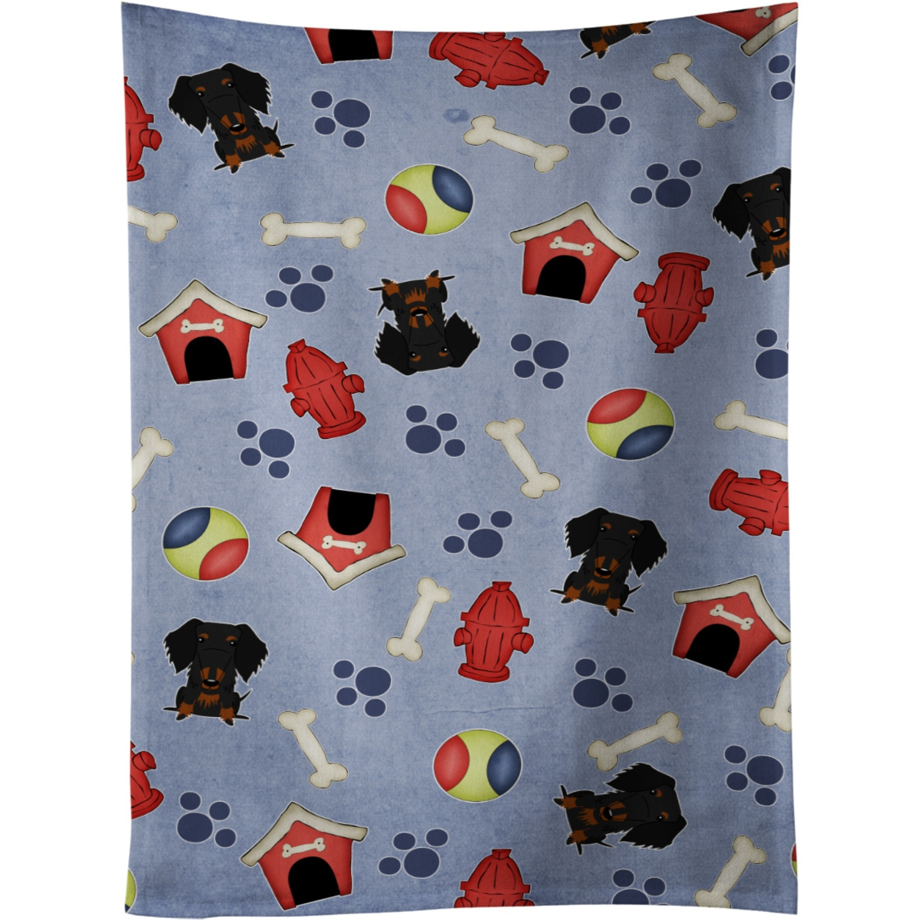 &quotCaroline's Treasures BB2740KTWL Wire Haired Dachshund Black Tan Kitchen Towel, 25"" x 15"", Multicolor"