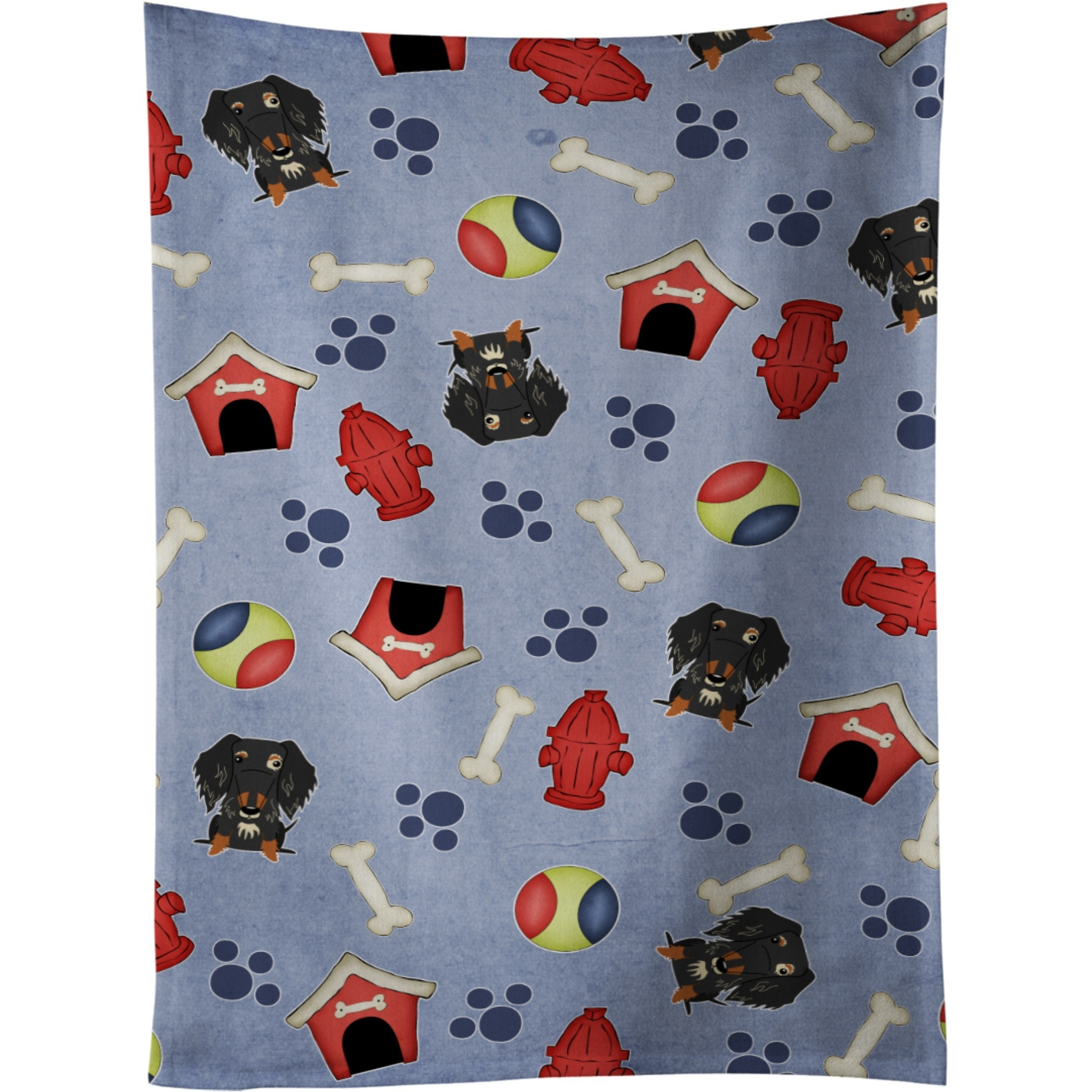 &quotCaroline's Treasures BB2741KTWL Wire Haired Dachshund Dapple Kitchen Towel, 25"" x 15"", Multicolor"
