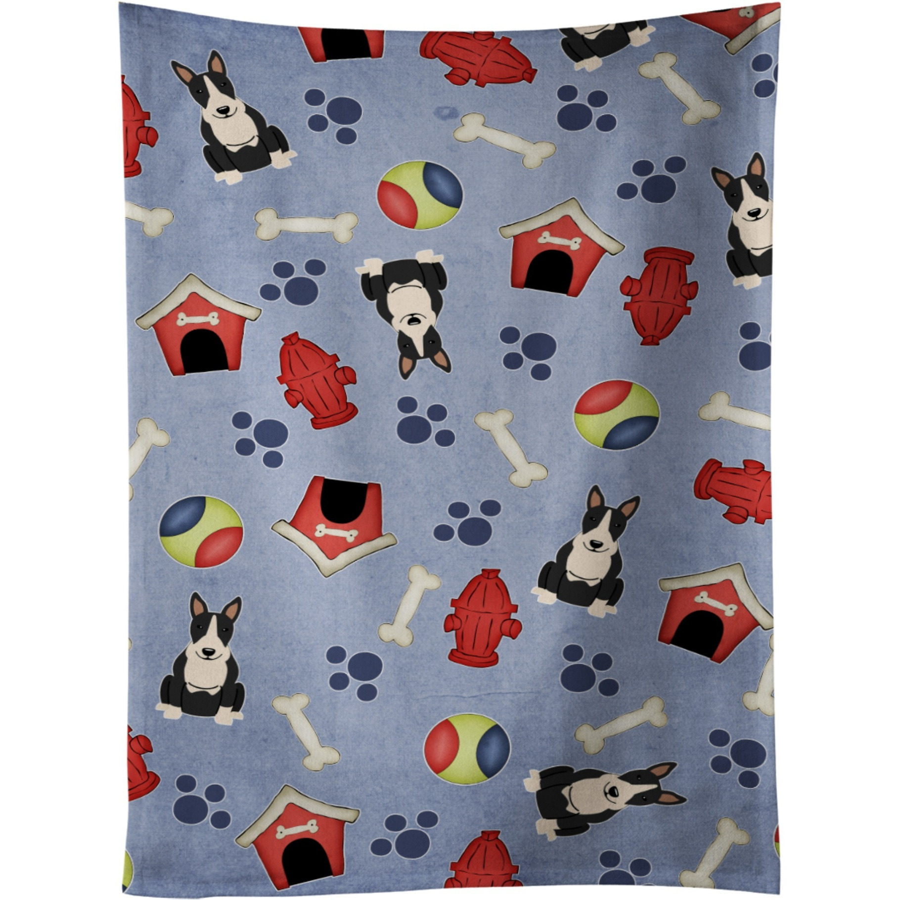 &quotCaroline's Treasures BB2746KTWL Bull Terrier Black White Kitchen Towel, 25"" x 15"", Multicolor"