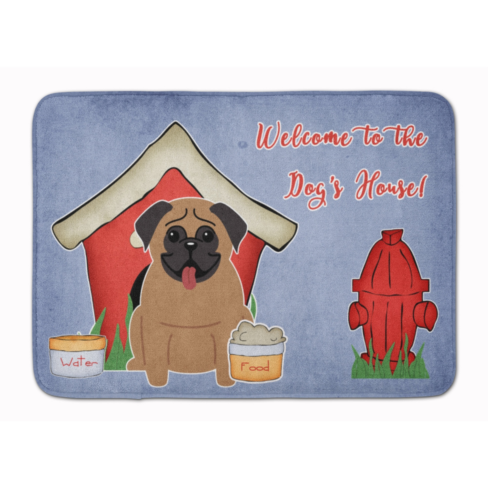 &quotCaroline's Treasures Dog House Collection Pug Brown Floor Mat, 19"" x 27"", Multicolor"