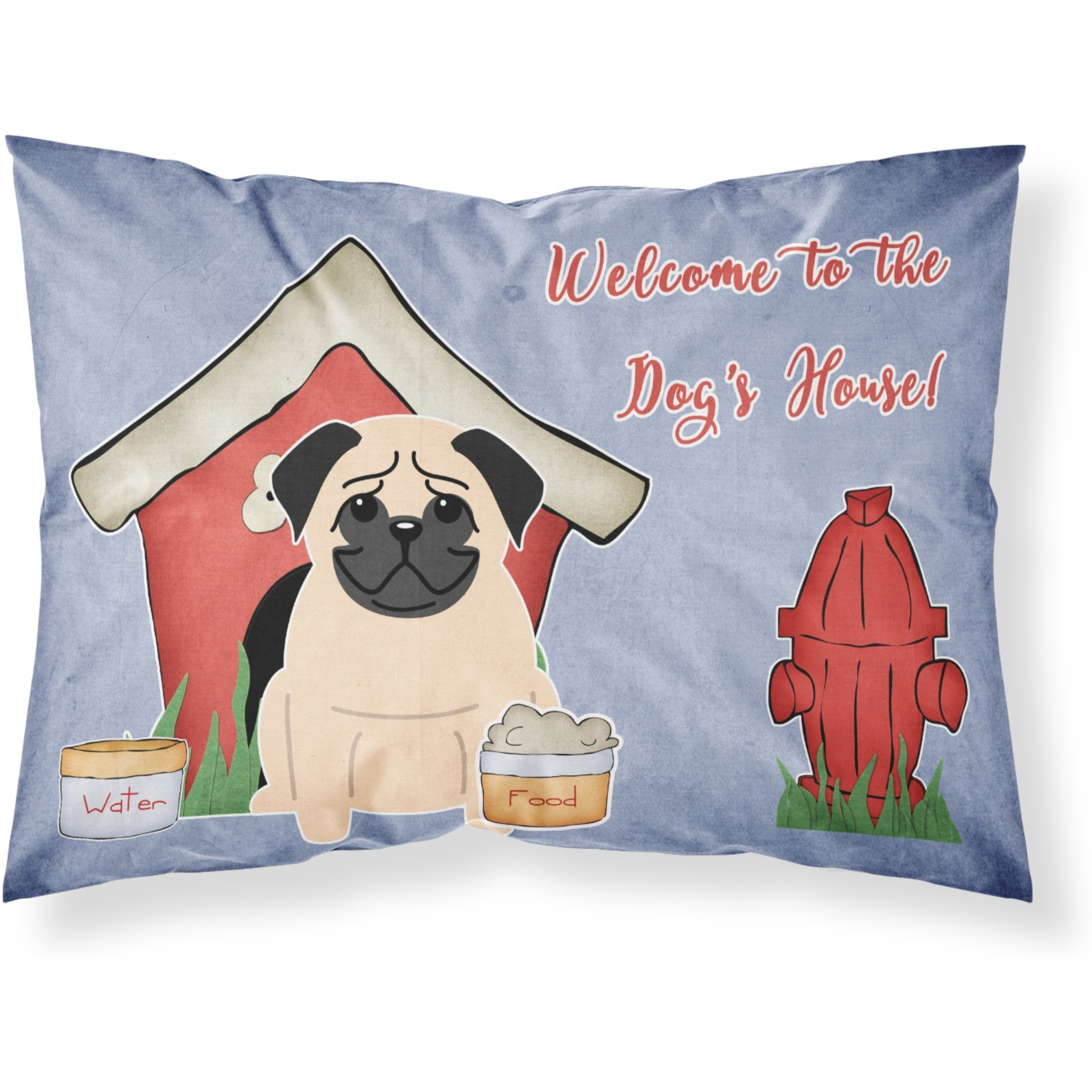 &quotCaroline's Treasures Dog House Collection Pug Fawn Fabric Standard Pillowcase BB2762PILLOWCASE, Multicolor"