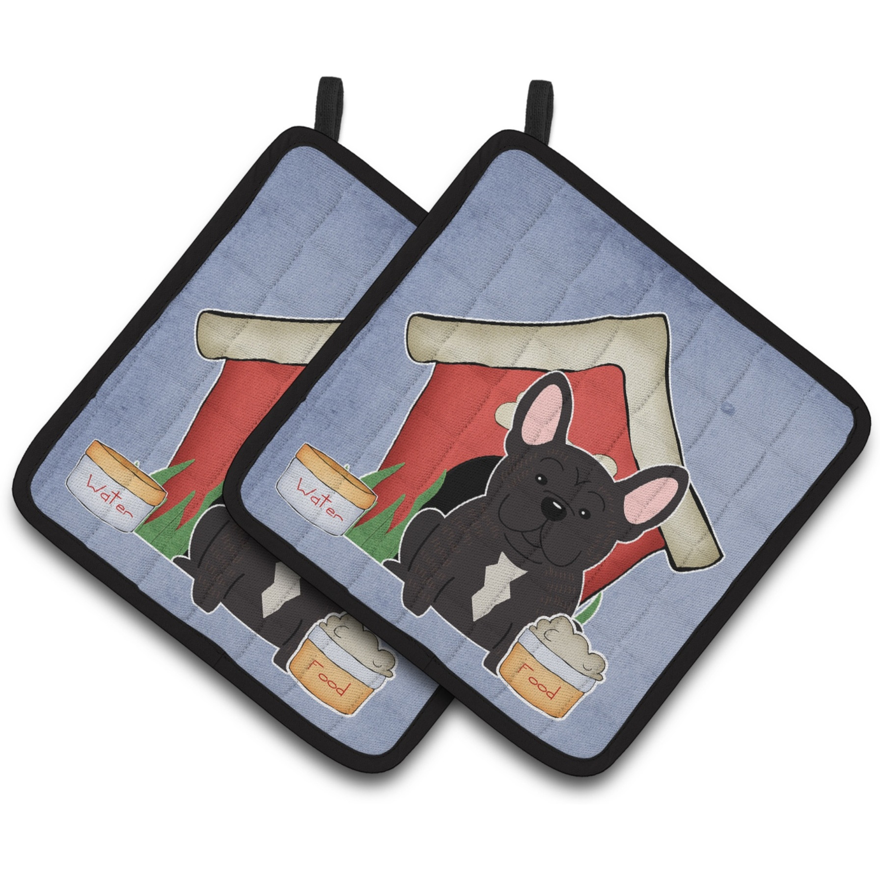 &quotCaroline's Treasures Dog House Collection French Bulldog Brindle Pair of Pot Holders BB2763PTHD, 7.5HX7.5W, Multicolor"