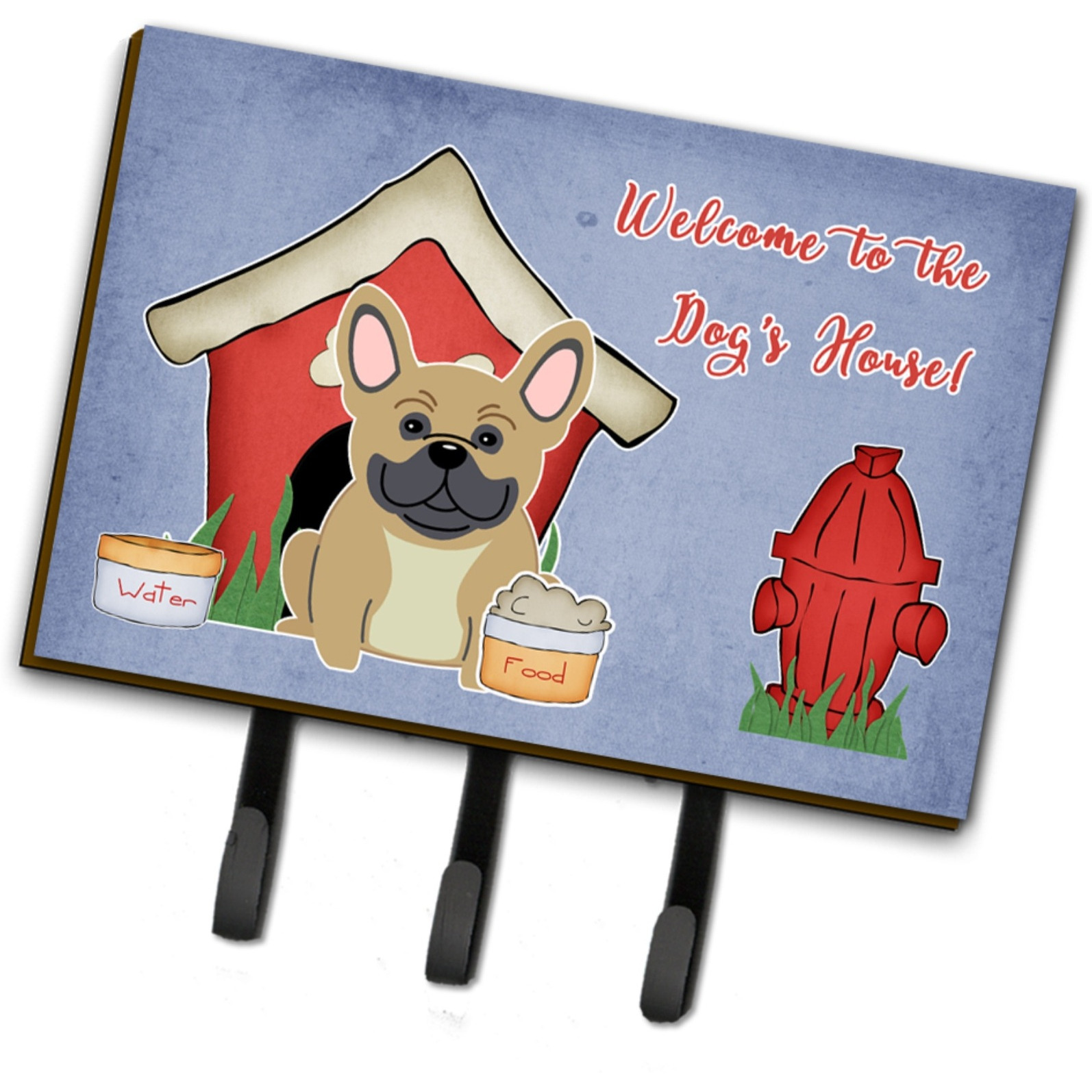 &quotCaroline's Treasures Dog House Collection French Bulldog Cream Leash or Key Holder BB2764TH68, Triple"