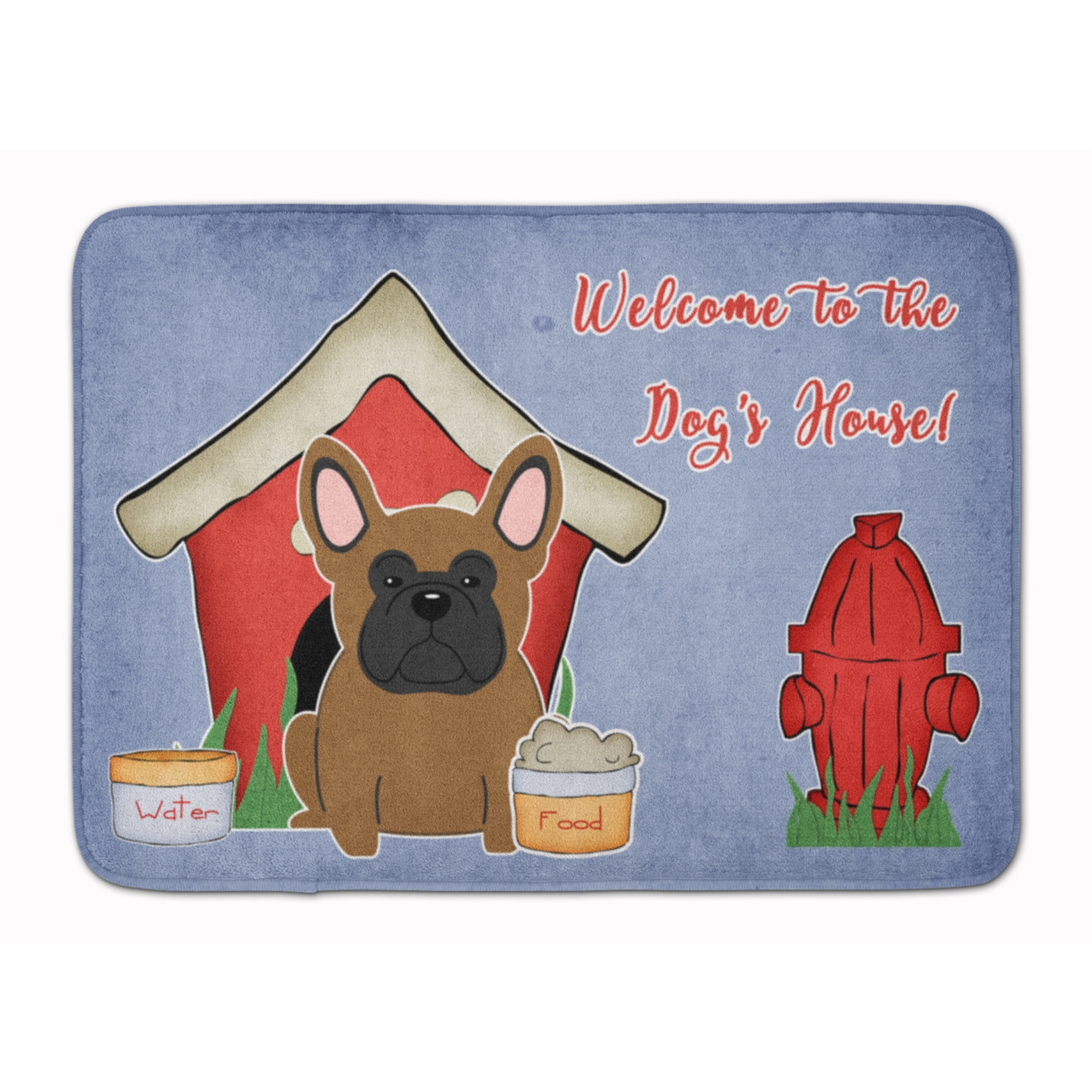 &quotCaroline's Treasures Dog House French Bulldog Brown Floor Mat, 19"" x 27"", Multicolor"