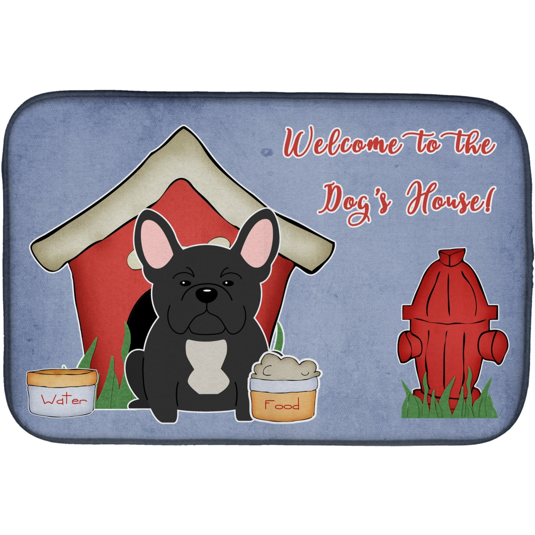 &quotCaroline's Treasures Dog House Collection French Bulldog Black Dish Drying Mat, 14 x 21"