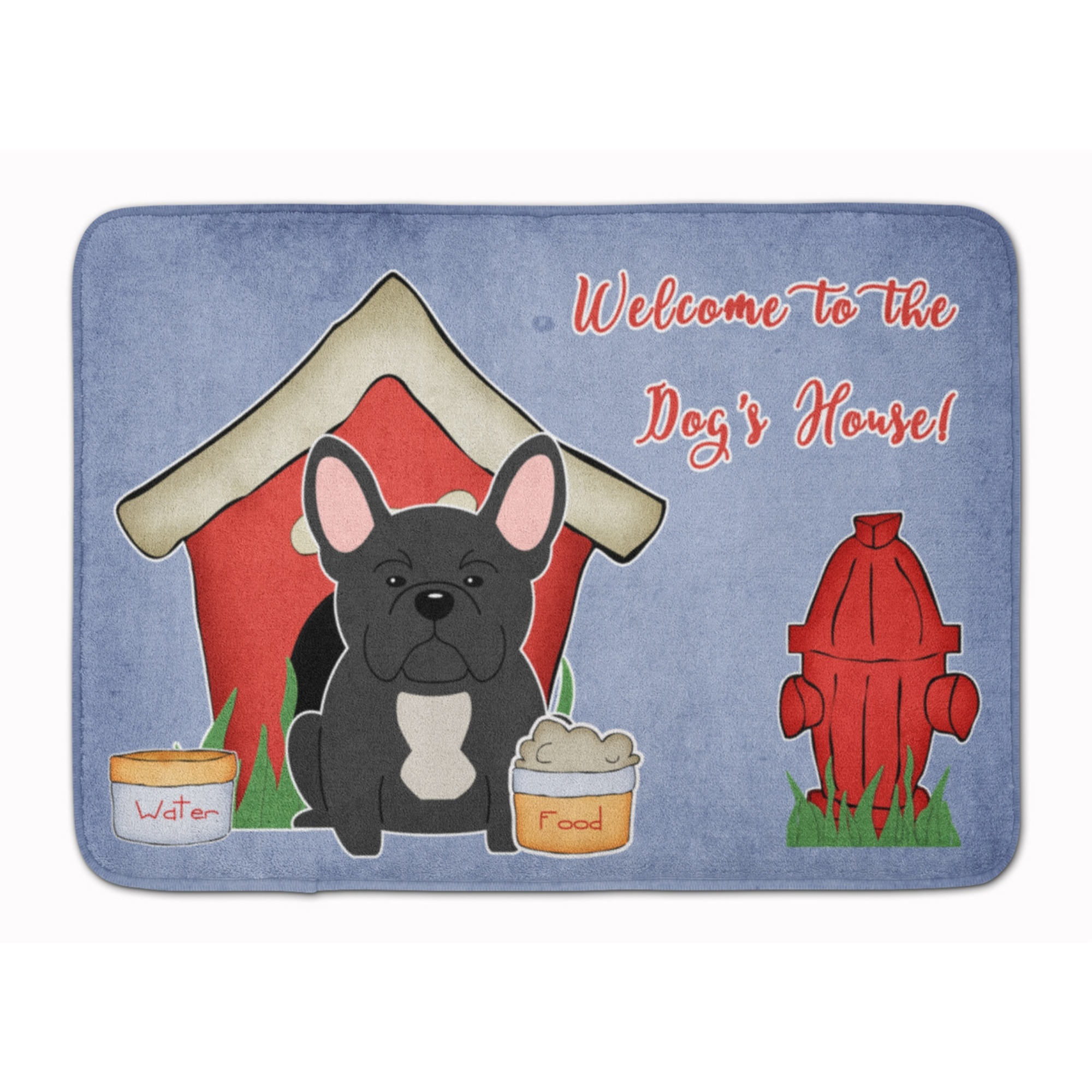 &quotCaroline's Treasures Dog House French Bulldog Black Floor Mat, 19"" x 27"", Multicolor"
