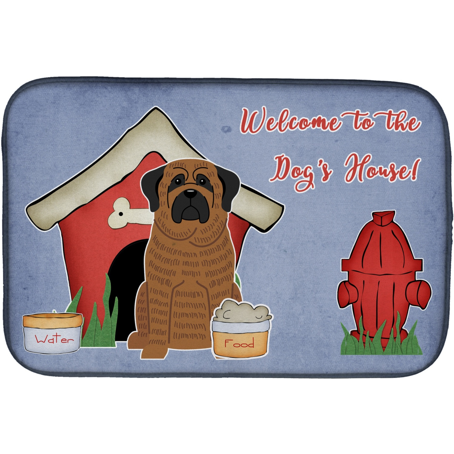 &quotCaroline's Treasures Dog House Collection Mastiff Brindle Dish Drying Mat, 14"" x 21"""