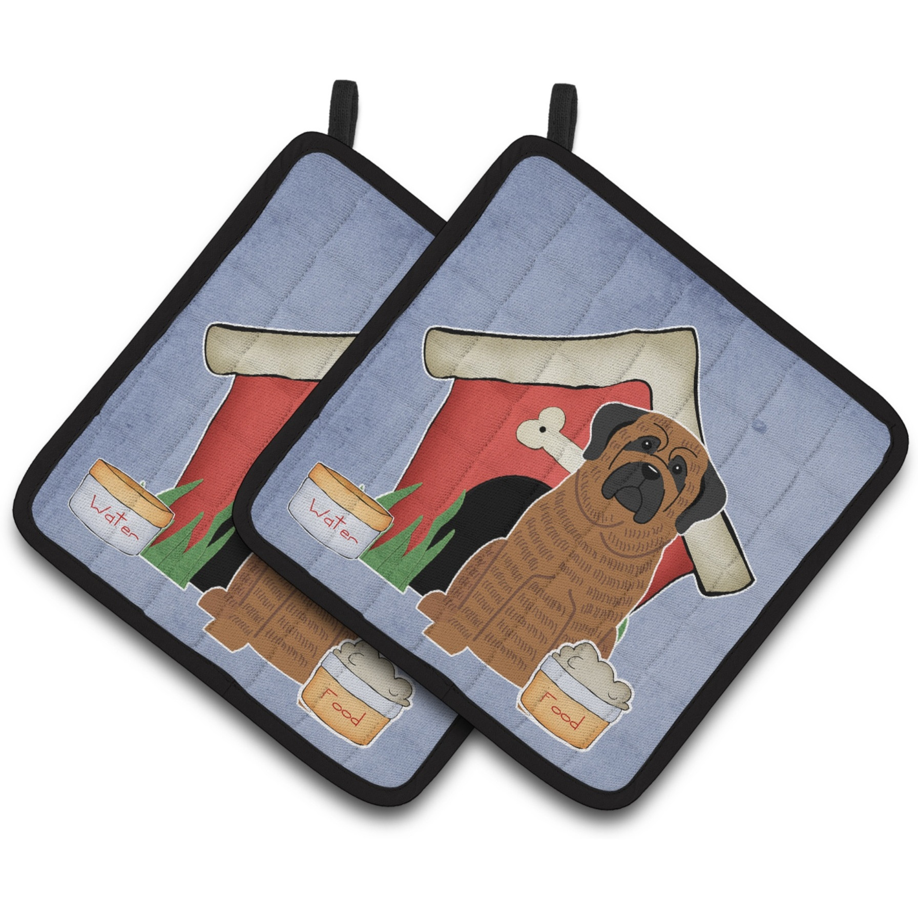 &quotCaroline's Treasures Dog House Collection Mastiff Brindle Pair of Pot Holders BB2769PTHD, 7.5HX7.5W, Multicolor"