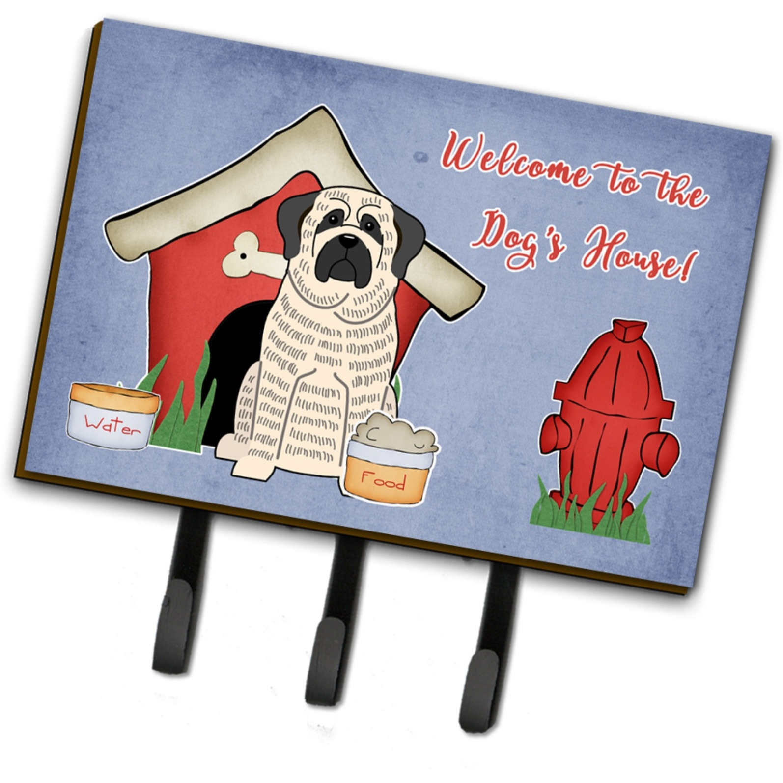 &quotCaroline's Treasures Dog House Collection Mastiff Brindle White Leash or Key Holder BB2770TH68, Triple, Multicolor"