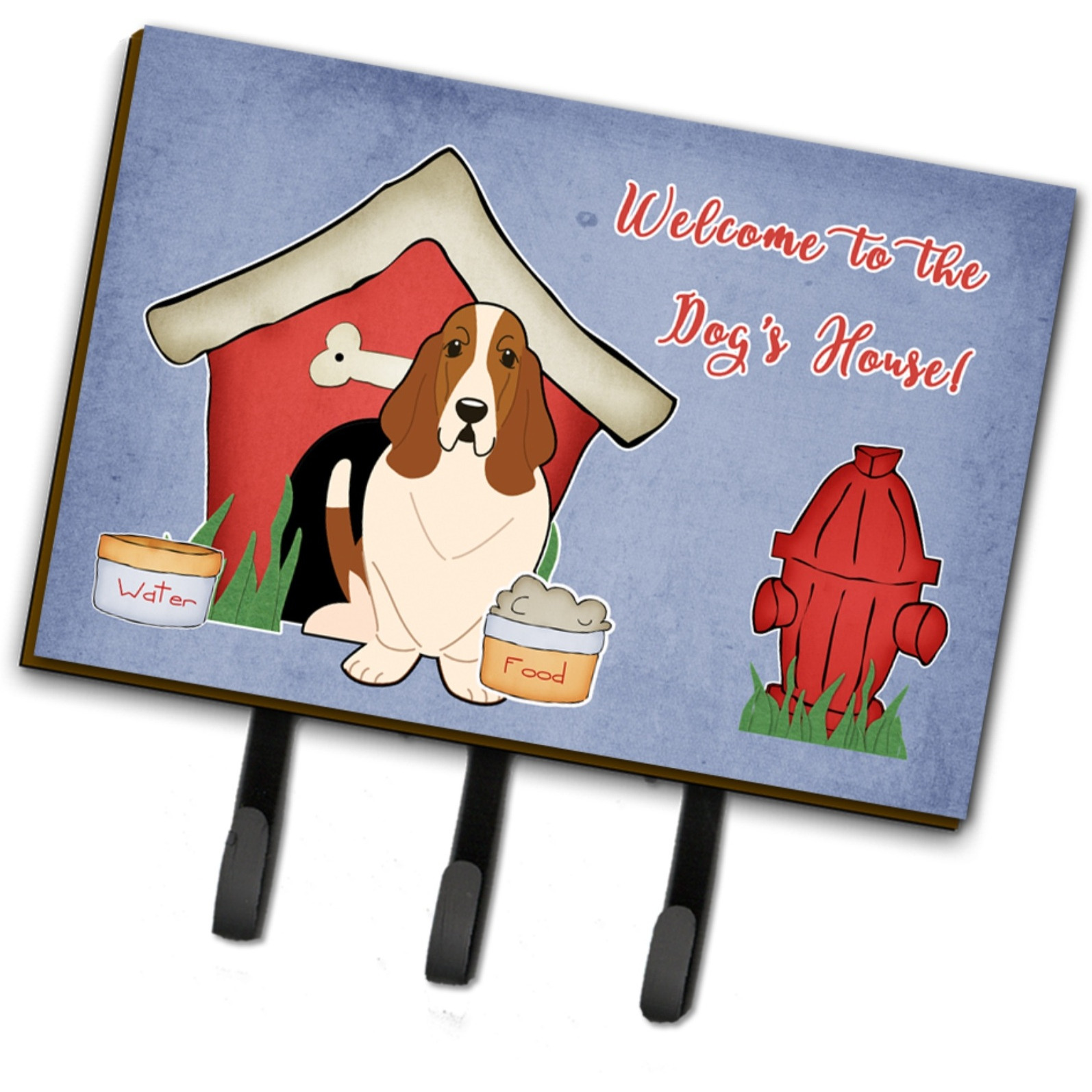 &quotCaroline's Treasures Dog House Collection Basset Hound Leash or Key Holder BB2775TH68, Triple"