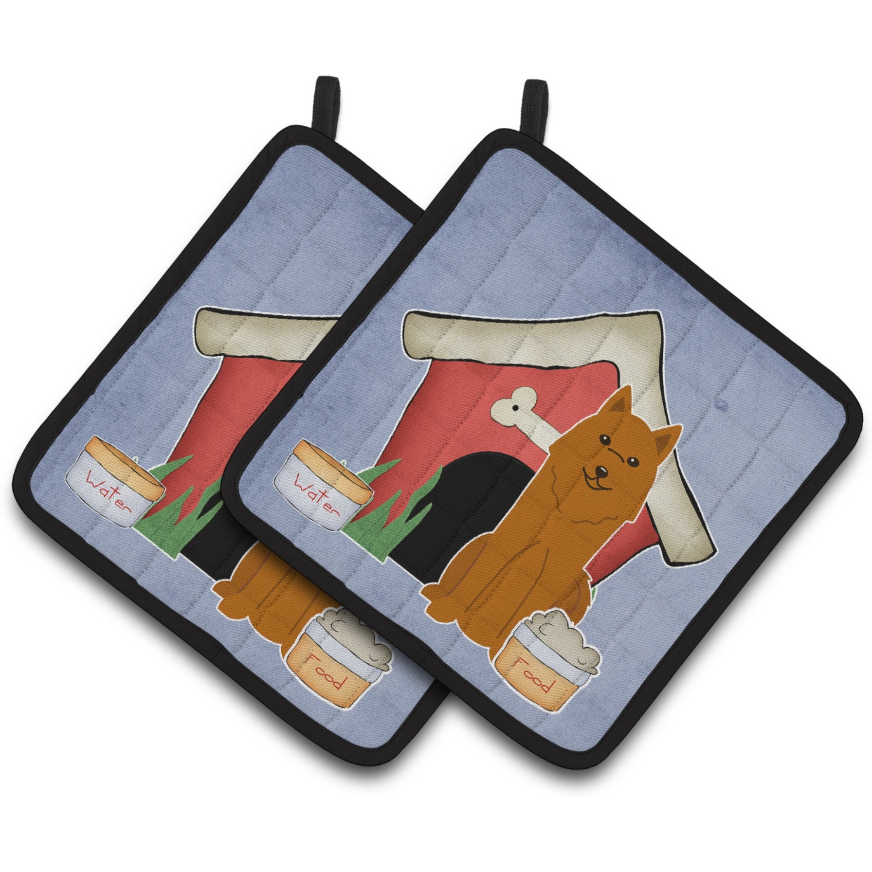 &quotCaroline's Treasures Dog House Collection Karelian Bear Dog Pair of Pot Holders BB2776PTHD, 7.5HX7.5W, Multicolor"