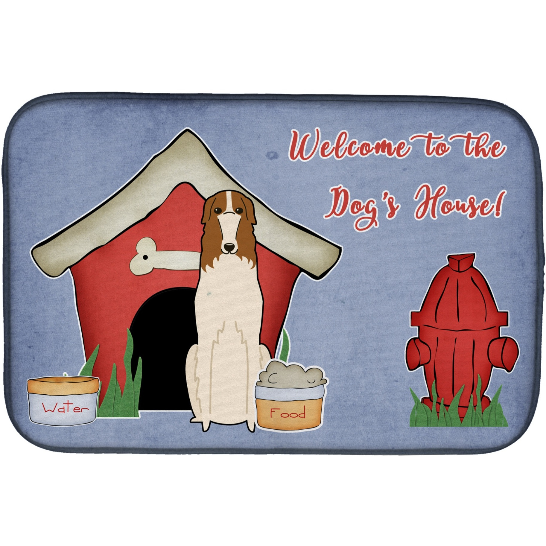 &quotCaroline's Treasures Dog House Collection Borzoi Dish Drying Mat, 14"" x 21"""