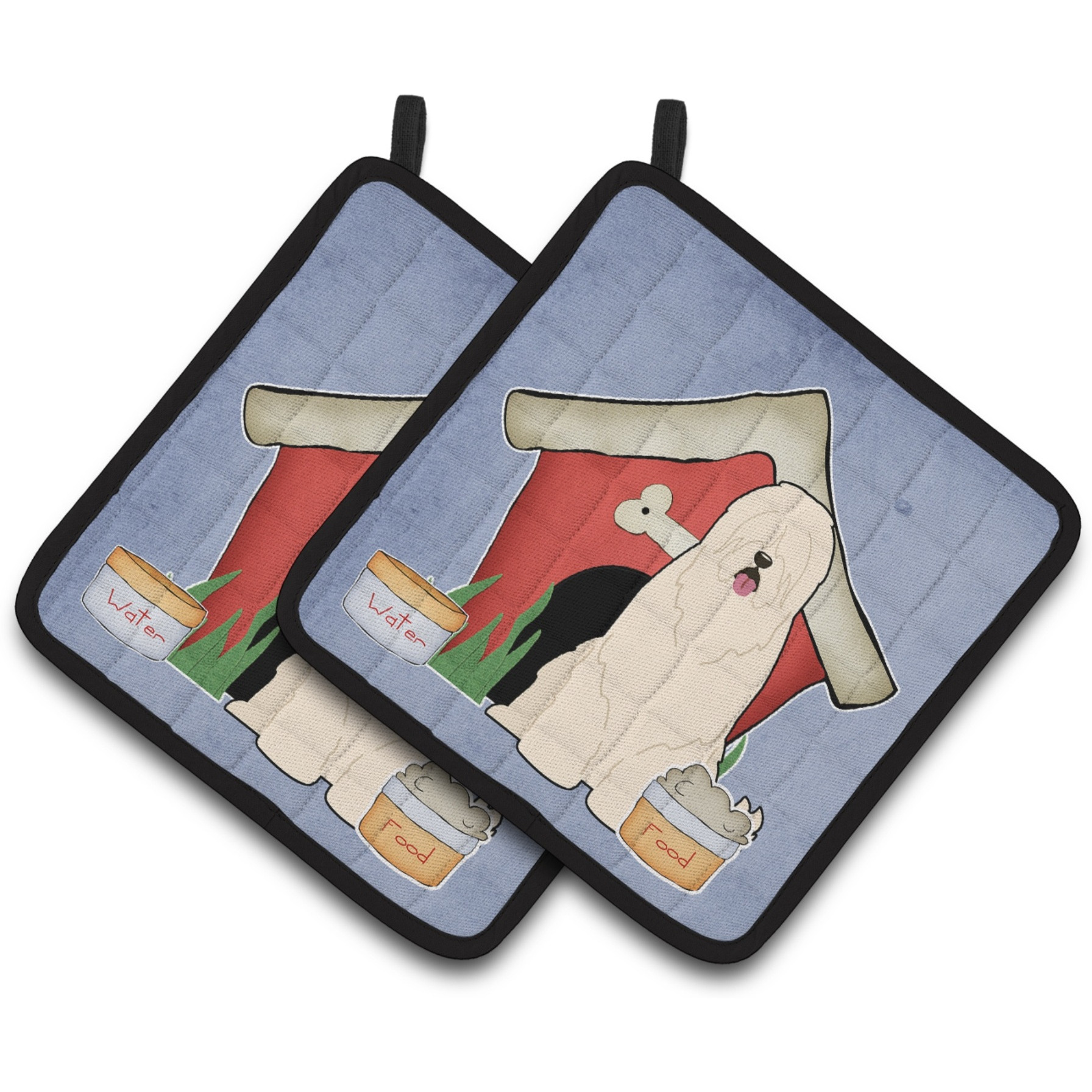 &quotCaroline's Treasures Dog House Collection South Russian Sheepdog Pair of Pot Holders BB2778PTHD, 7.5HX7.5W, Multicolor"