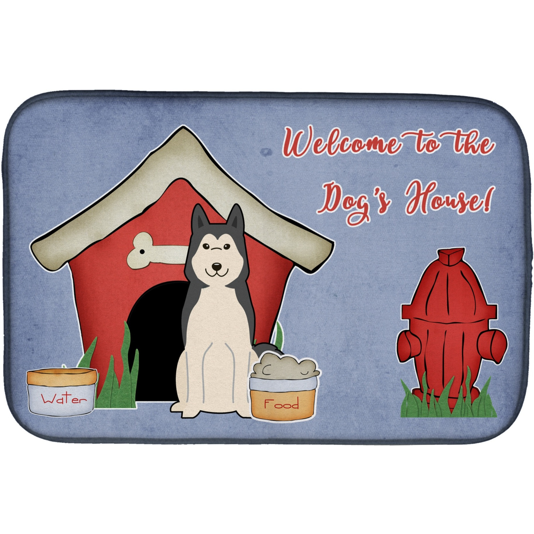 &quotCaroline's Treasures Dog House Collection West Siberian Laika Spitz Dish Drying Mat, 14"" x 21"""