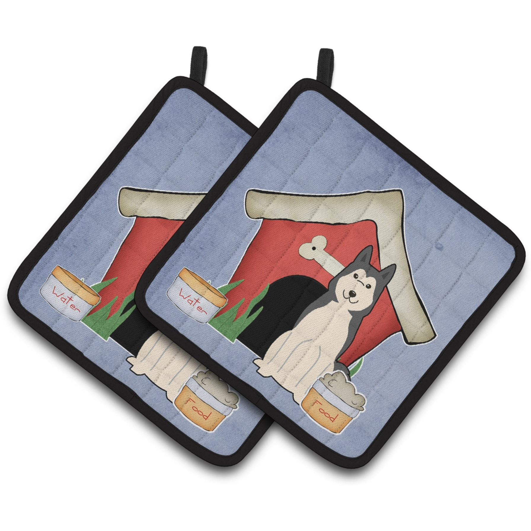 &quotCaroline's Treasures Dog House Collection West Siberian Laika Spitz Pair of Pot Holders BB2779PTHD, 7.5HX7.5W, Multicolor"
