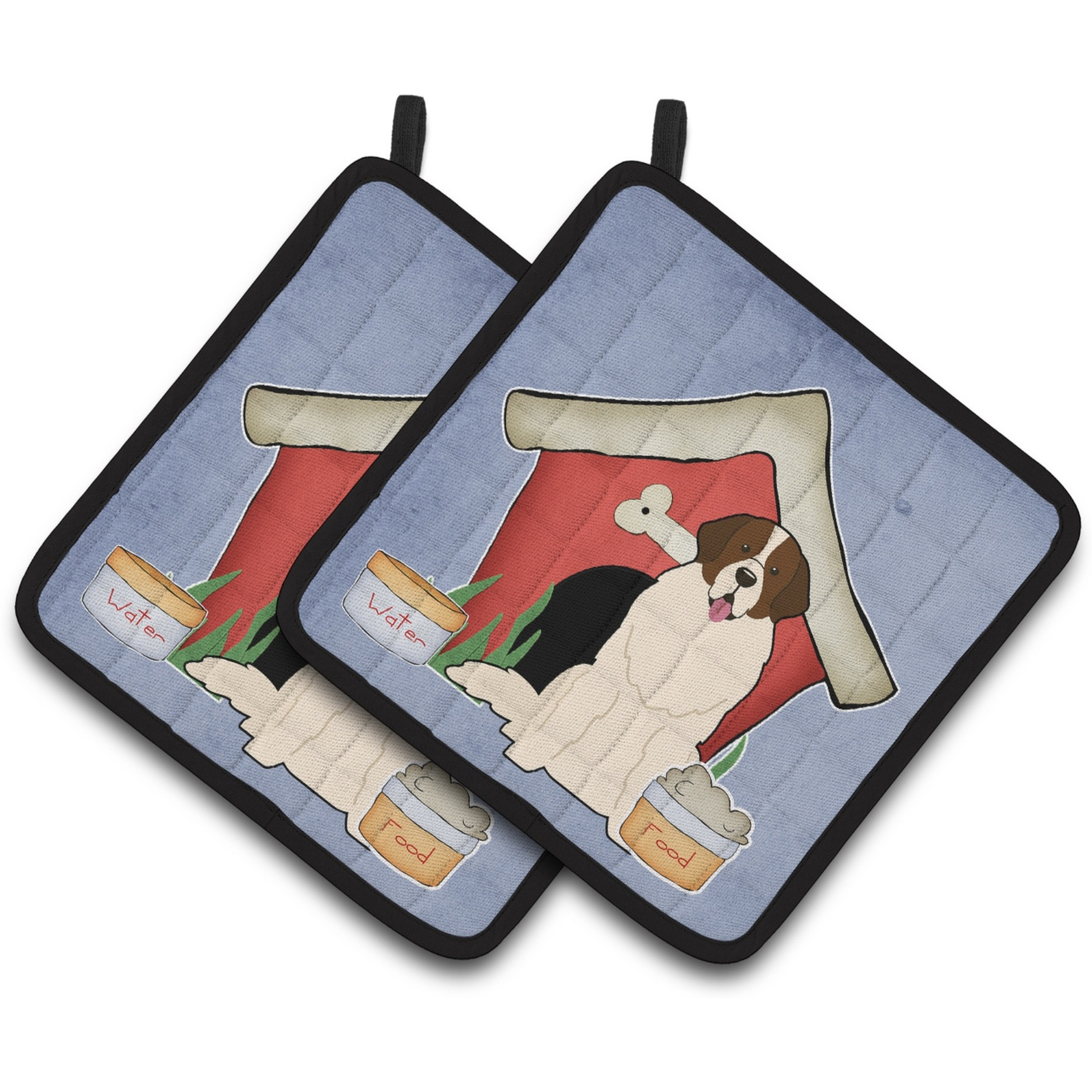 &quotCaroline's Treasures Dog House Collection Moscow Watchdog Pair of Pot Holders BB2781PTHD, 7.5HX7.5W, Multicolor"