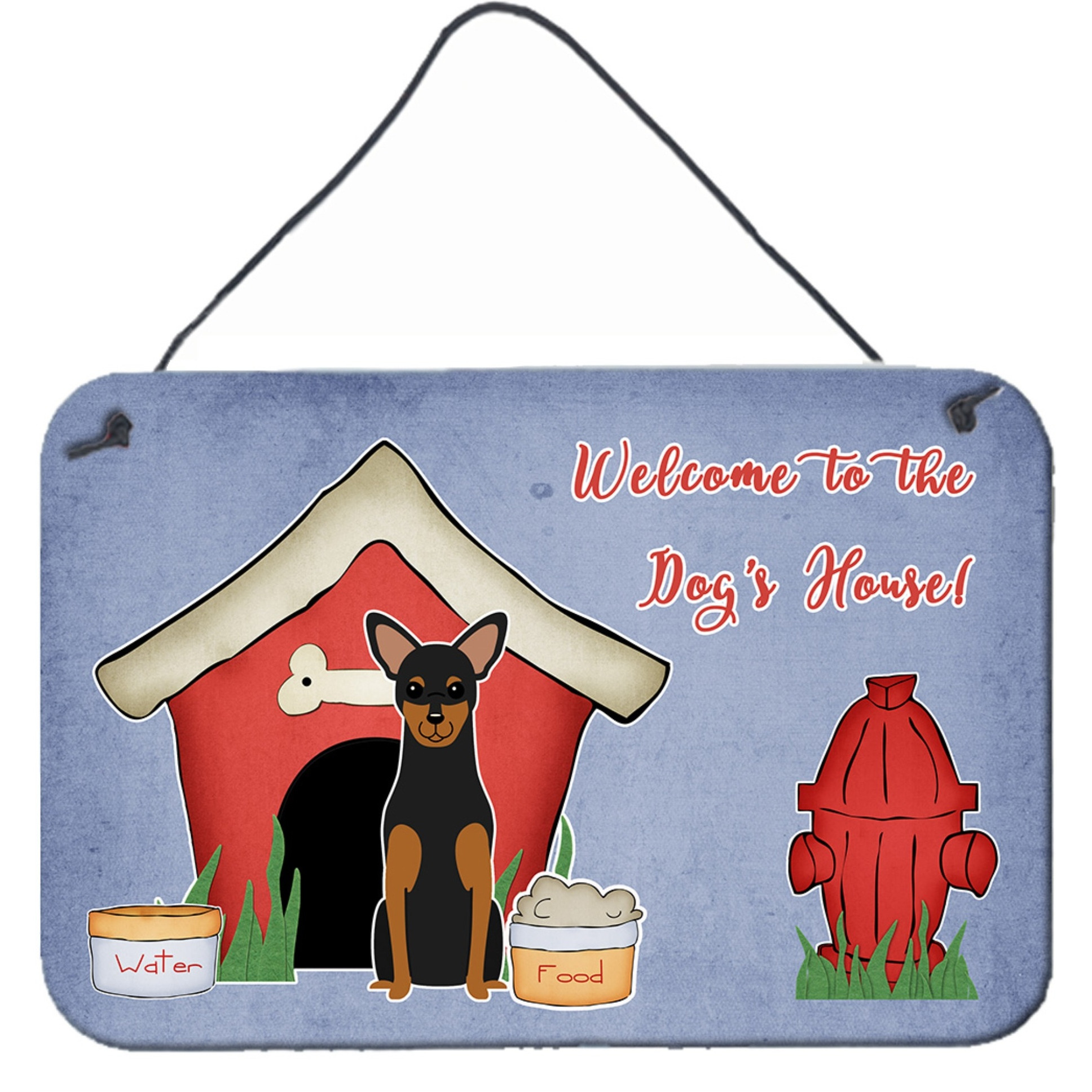 &quotCaroline's Treasures Dog House Collection Manchester Terrier Wall or Door Hanging Prints BB2782DS812, 8"" x 12"", Multicolor"