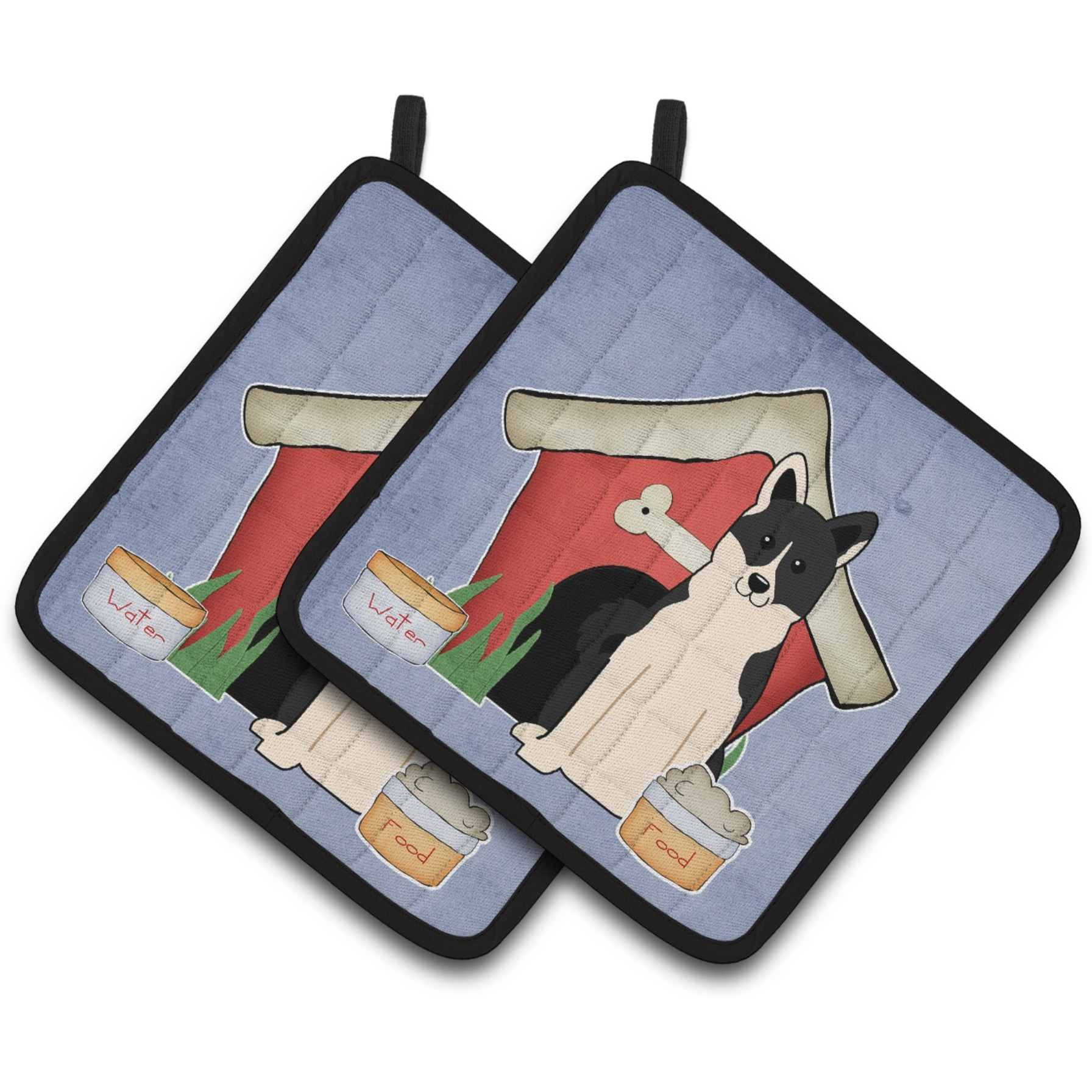 &quotCaroline's Treasures Dog House Collection Russo-European Laika Spitz Pair of Pot Holders BB2783PTHD, 7.5HX7.5W, Multicolor"