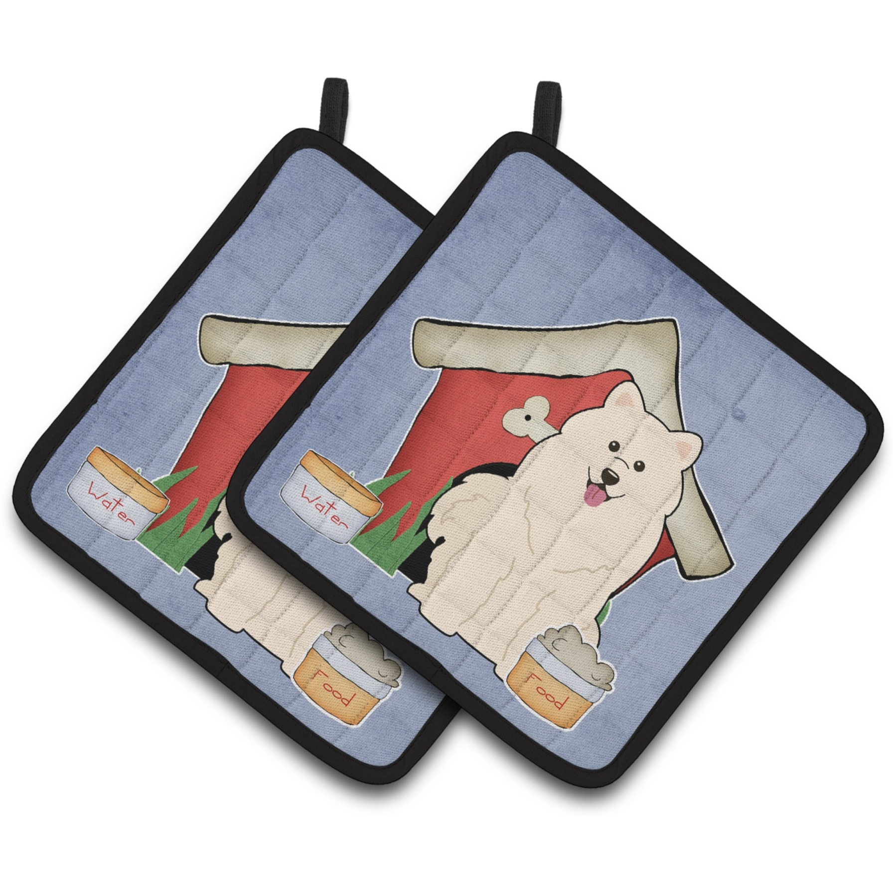 &quotCaroline's Treasures Dog House Collection Samoyed Pair of Pot Holders BB2784PTHD, 7.5HX7.5W, Multicolor"