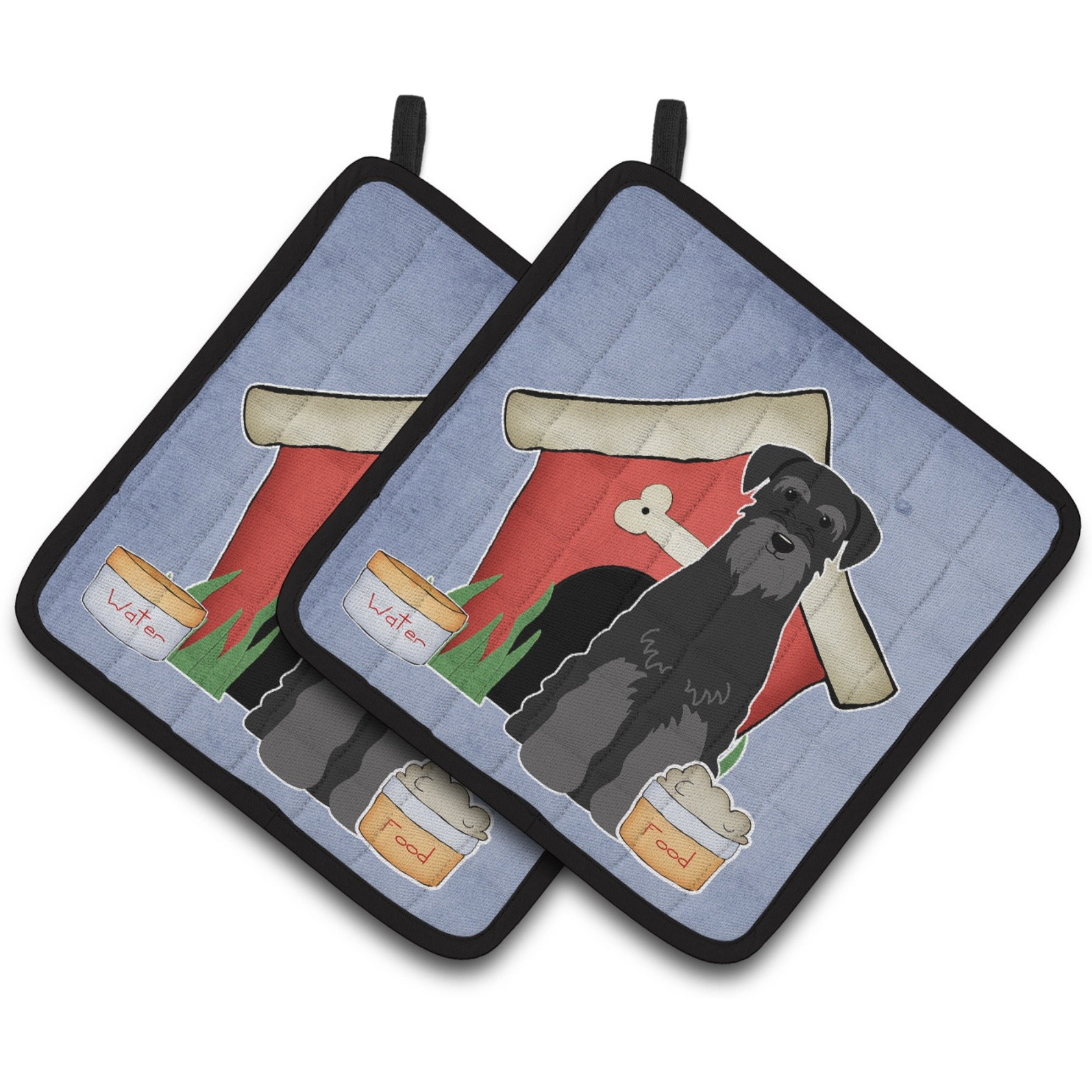&quotCaroline's Treasures Dog House Collection Standard Schnauzer black Pair of Pot Holders BB2786PTHD, 7.5HX7.5W, Multicolor"