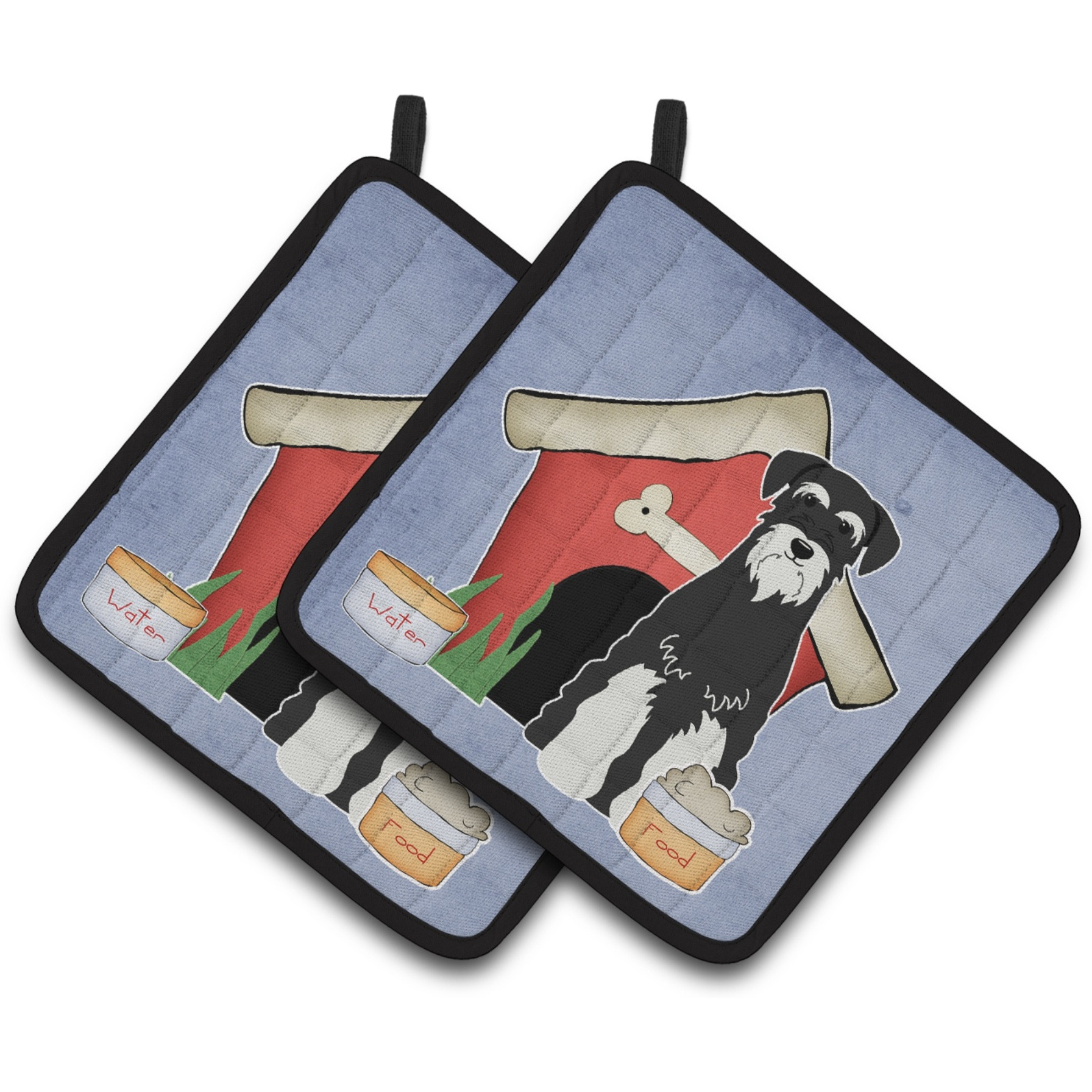 &quotCaroline's Treasures Dog House Collection Standard Schnauzer Salt & Pepper Pair of Pot Holders BB2787PTHD, 7.5HX7.5W, Multicolor"