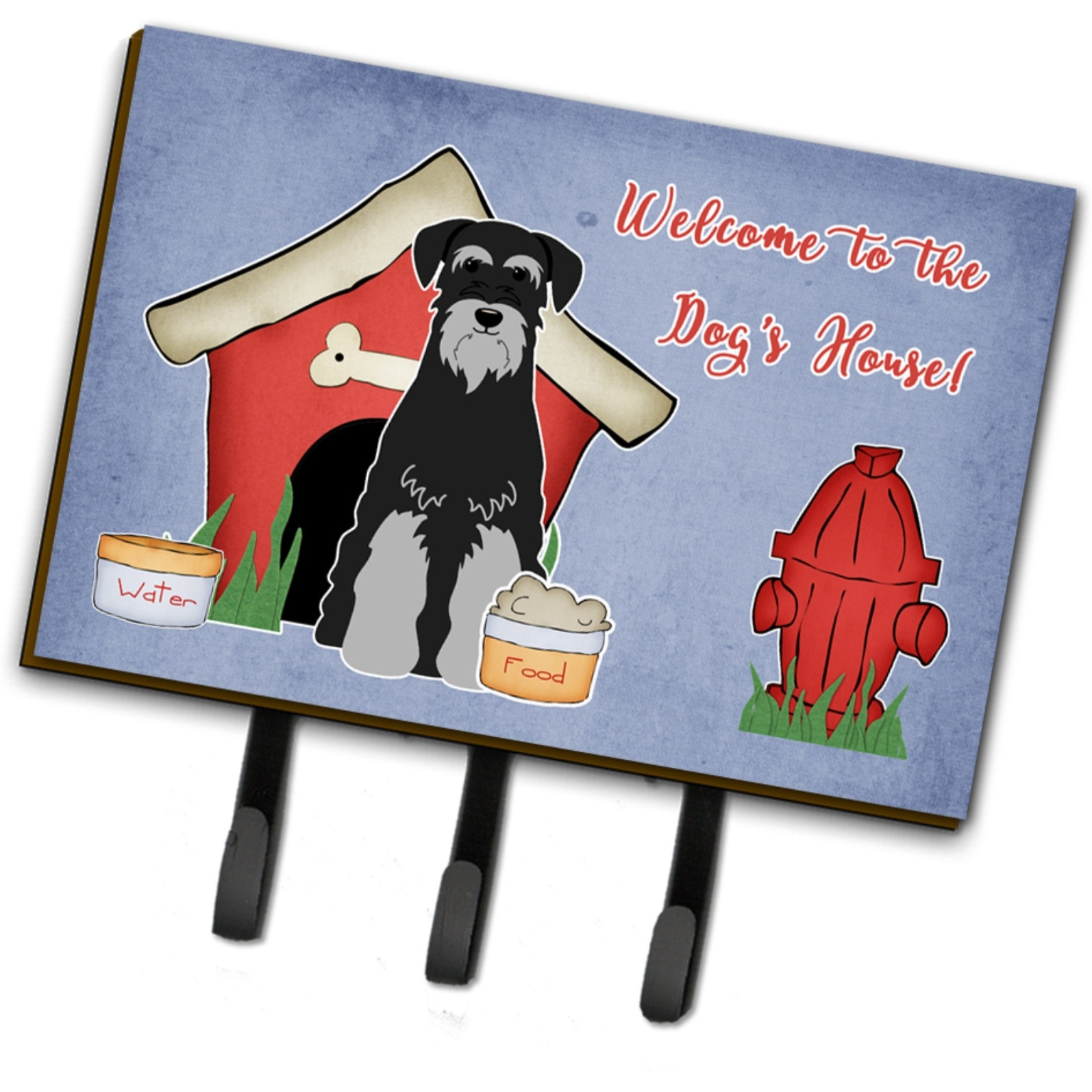 &quotCaroline's Treasures Dog House Collection Standard Schnauzer Black Grey Leash or Key Holder BB2788TH68, Triple, Multicolor"