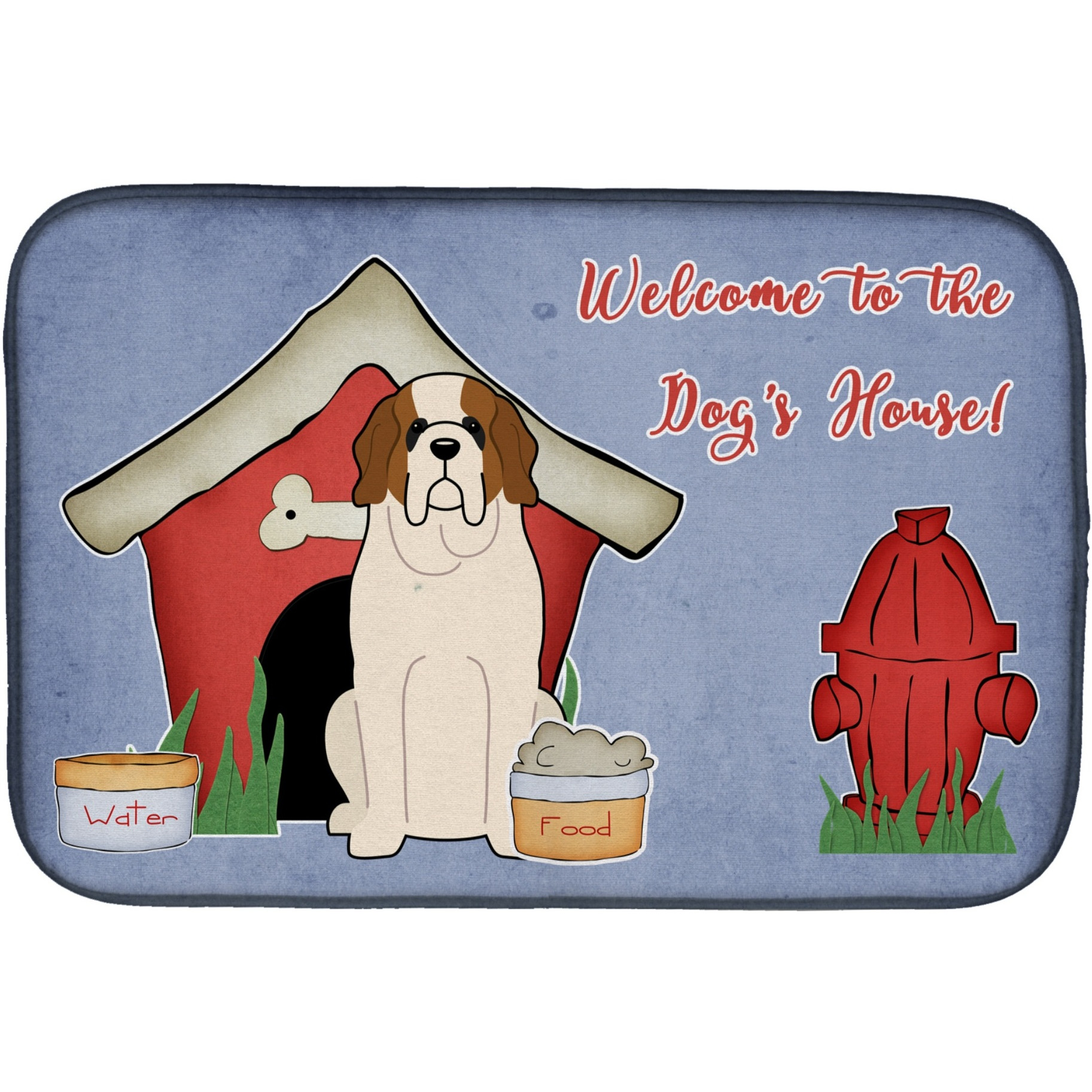 &quotCaroline's Treasures Dog House Collection Saint Bernard Dish Drying Mat, 14"" x 21"""