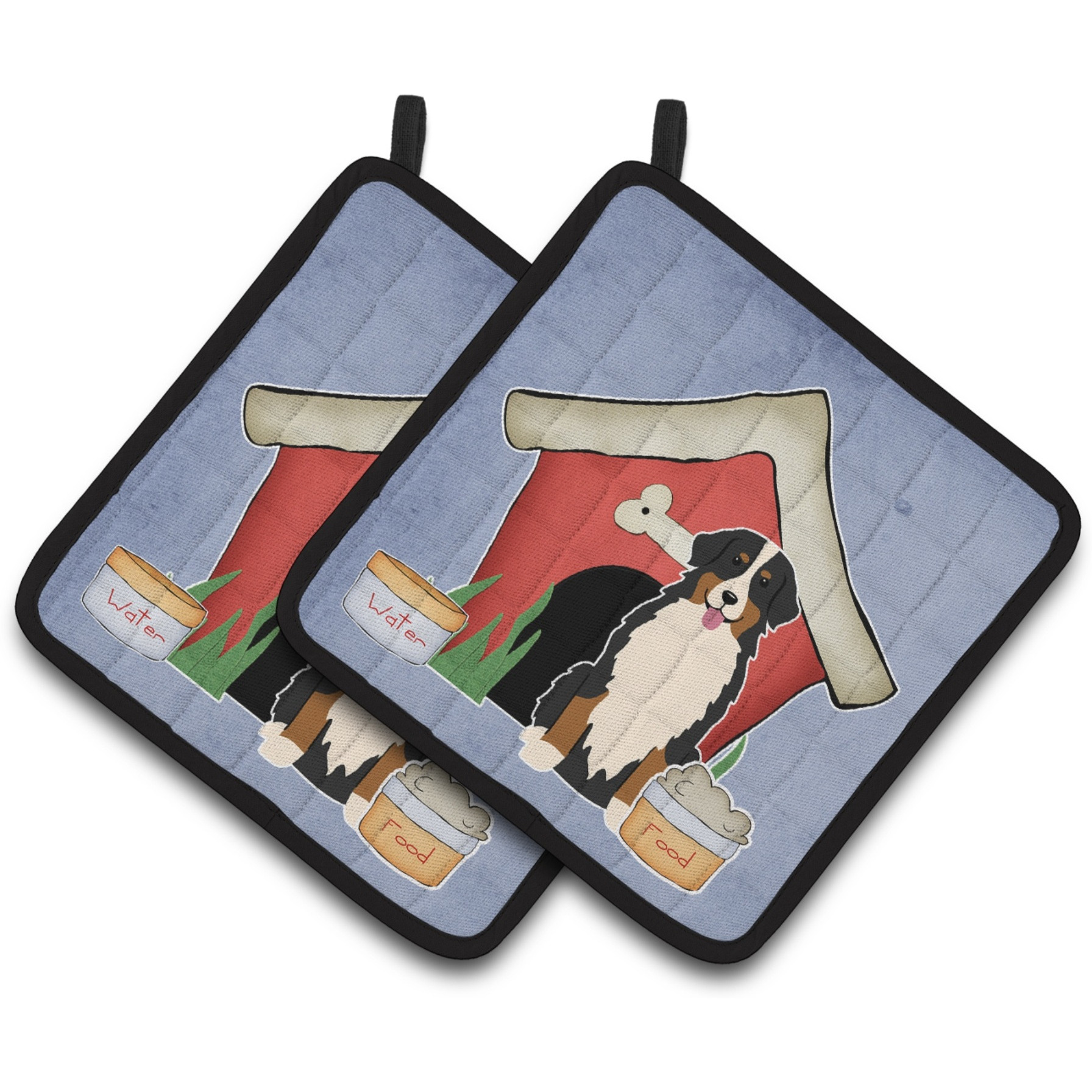 &quotCaroline's Treasures Dog House Collection Bernese Mountain Dog Pair of Pot Holders BB2790PTHD, 7.5HX7.5W, Multicolor"