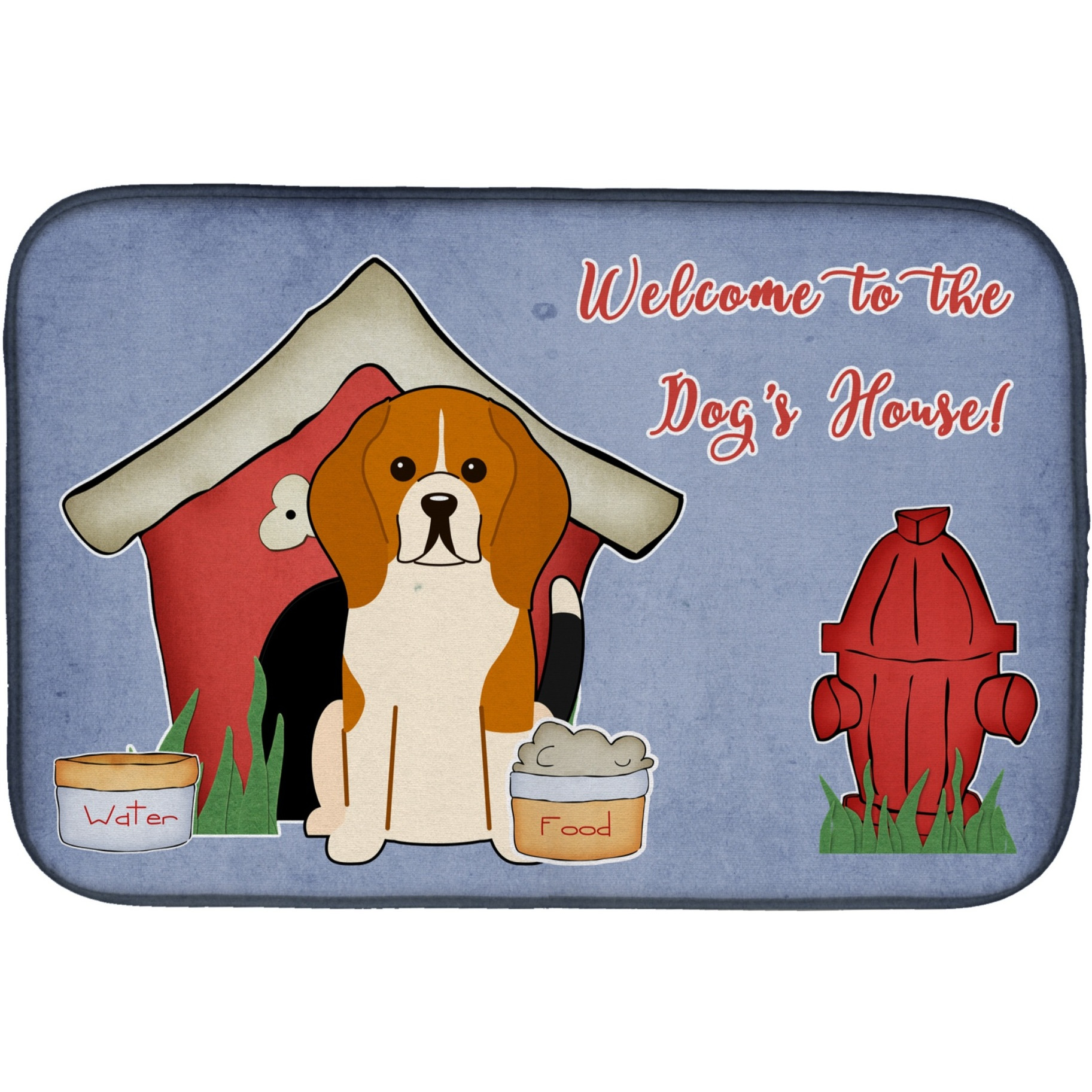 &quotCaroline's Treasures BB2794DDM Dish Drying Mat, 14"" x 21"", Dog House"