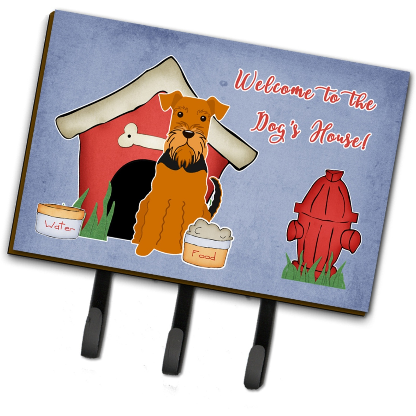 &quotCaroline's Treasures Dog House Collection Airedale Leash or Key Holder BB2795TH68, Triple"