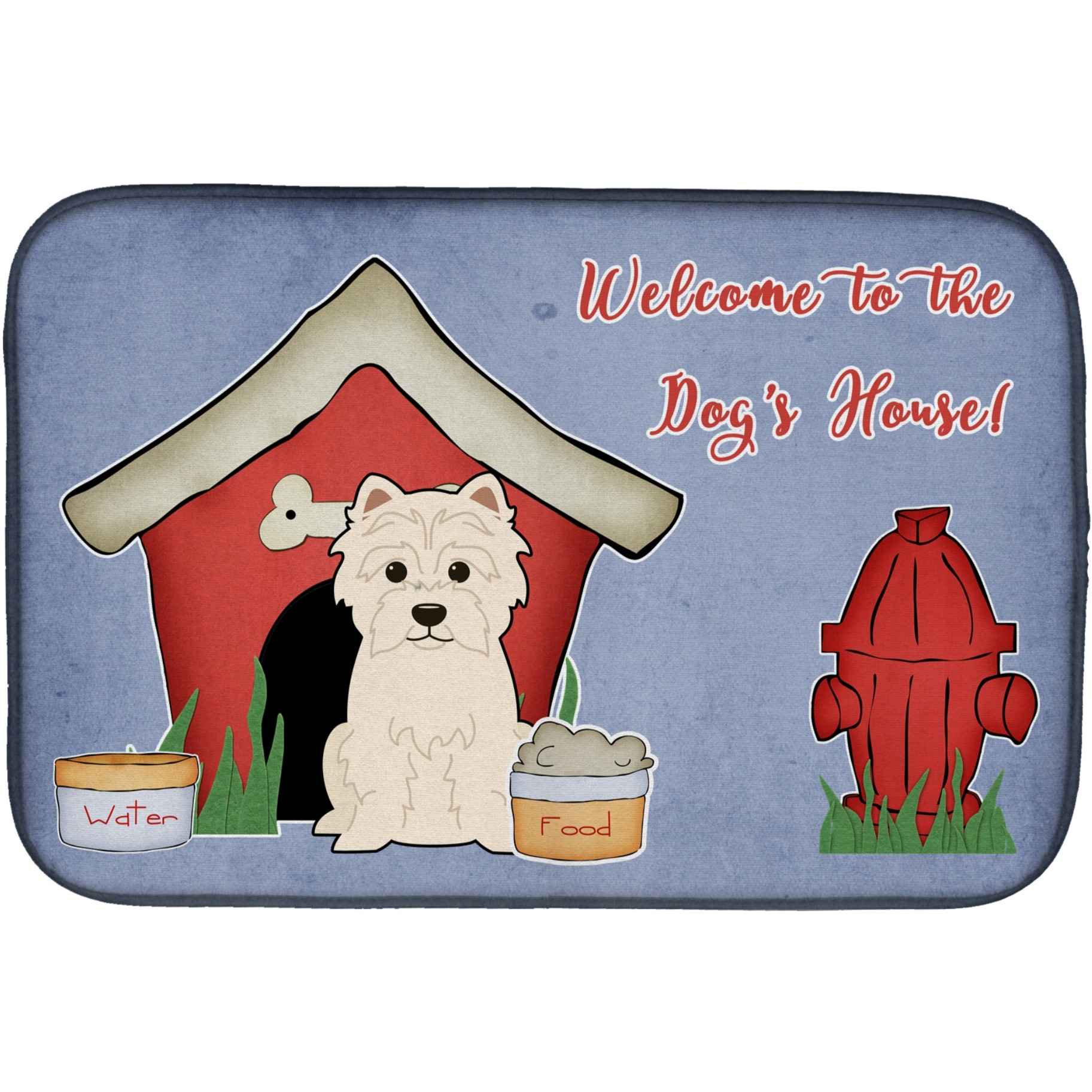 &quotCaroline's Treasures Dog House Collection Westie Dish Drying Mat, 14"" x 21"""
