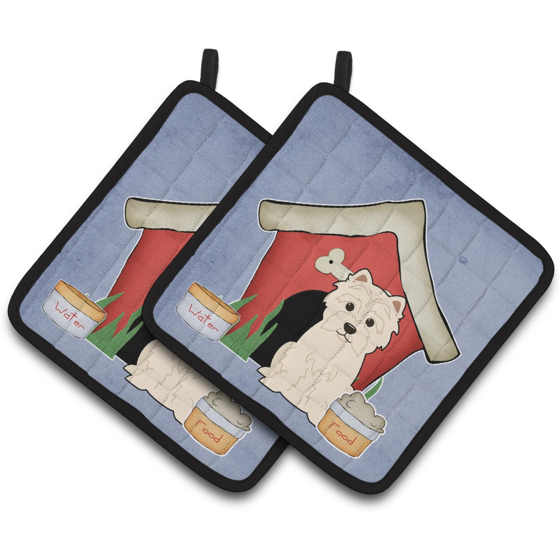 &quotCaroline's Treasures Dog House Collection Westie Pair of Pot Holders BB2796PTHD, 7.5HX7.5W, Multicolor"