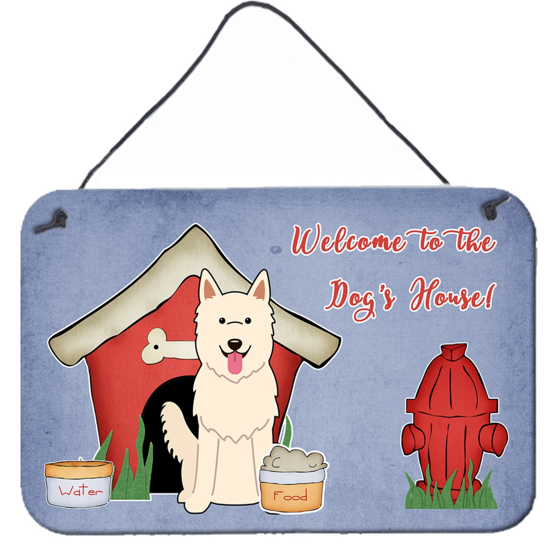 &quotCaroline's Treasures Dog House Collection White German Shepherd Wall or Door Hanging Prints BB2799DS812, 8"" x 12"", Multicolor"