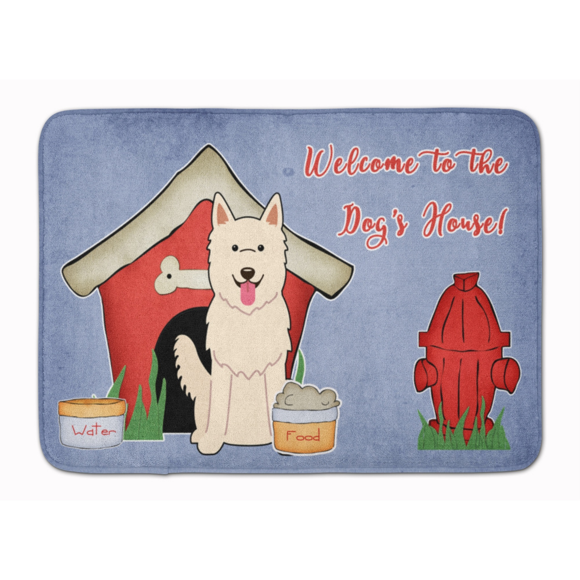 &quotCaroline's Treasures Dog House White German Shepherd, 19"" x 27"", Multicolor"