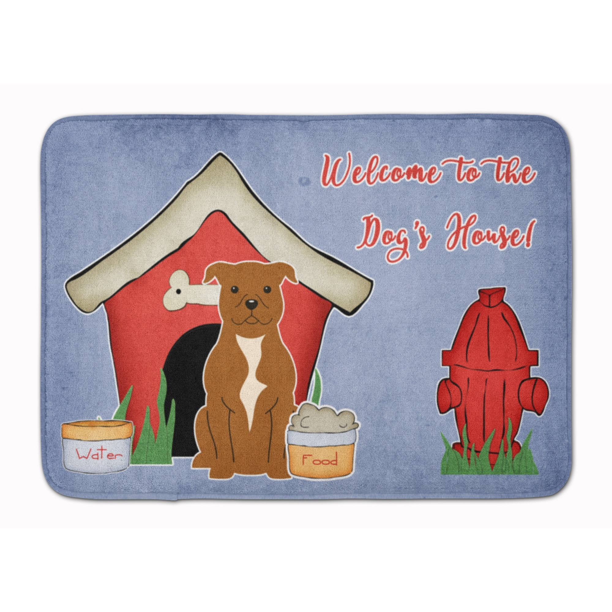 &quotCaroline's Treasures Dog House Staffordshire Bull Terrier Floor Mat, 19"" x 27"", Multicolor"