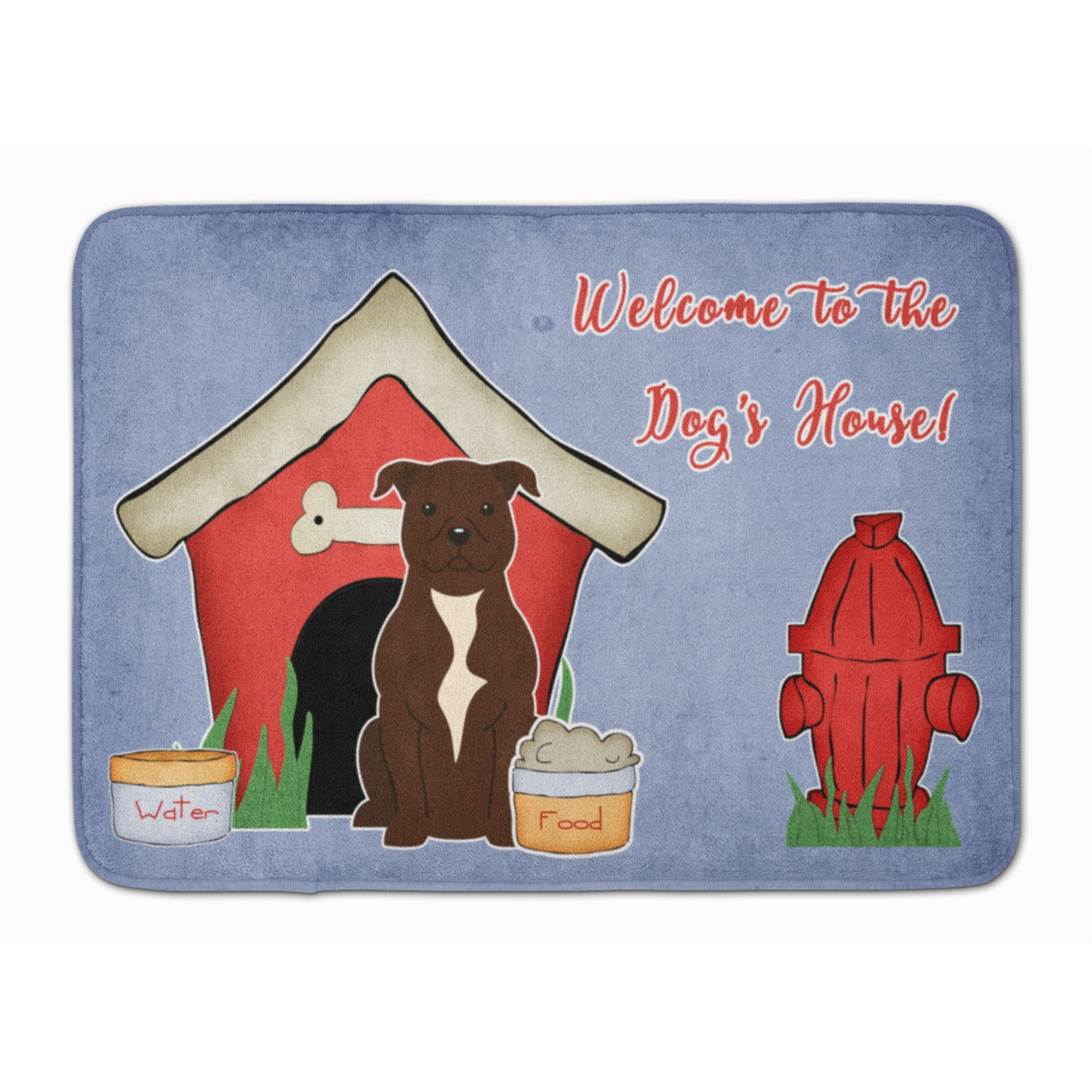 &quotCaroline's Treasures Dog House Bull Terrier Chocolate Floor Mat, 19"" x 27"", Multicolor"